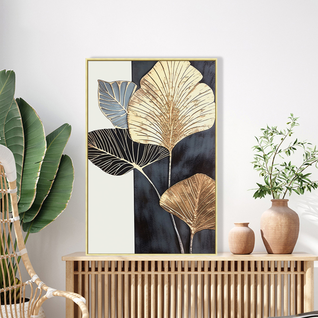 WALL PAINTING TROPICO HM4546.02 BEIGE PS FRAME-PRINTED CANVA 52,5x2,8x72,5Hcm. [3]