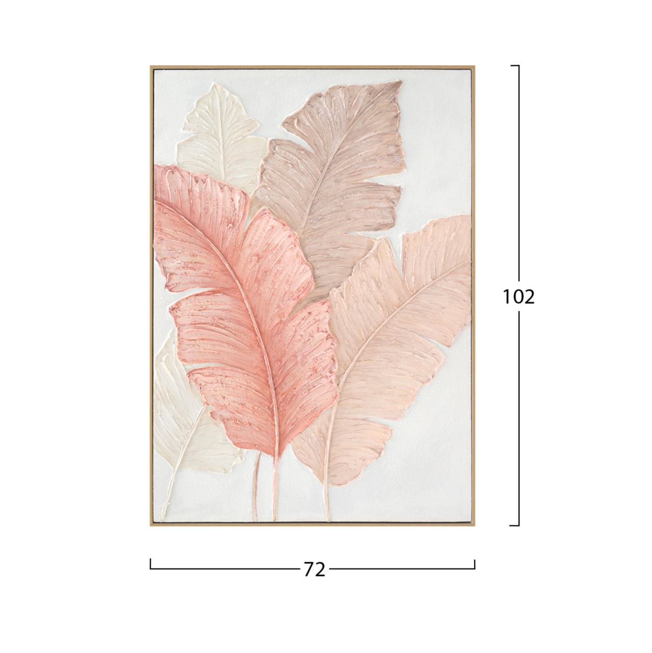 WALL PAINTING TROPICO HM4556 WITH BEIGE PS FRAME-CANVAS BROAD LEAVES 72x4,5x102Hcm. [2]