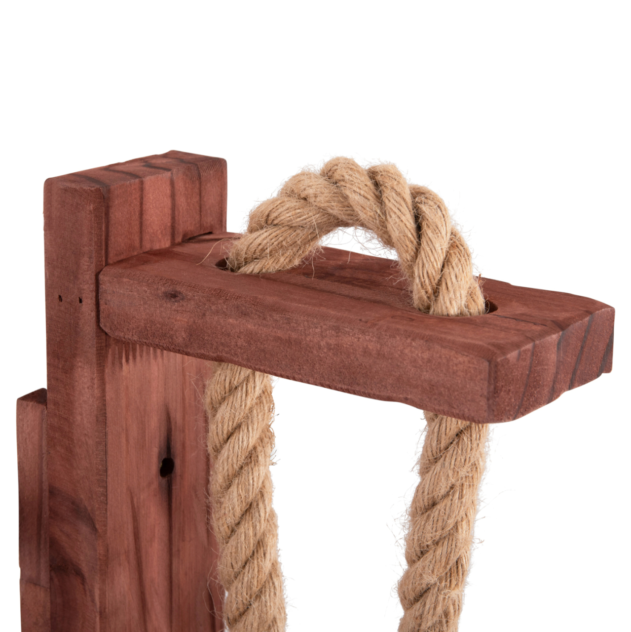 WALL SCONCE BARN HM4469 WOODEN BASE-HEMP ROPE [Ε27] 7x20x29Hcm. [4]