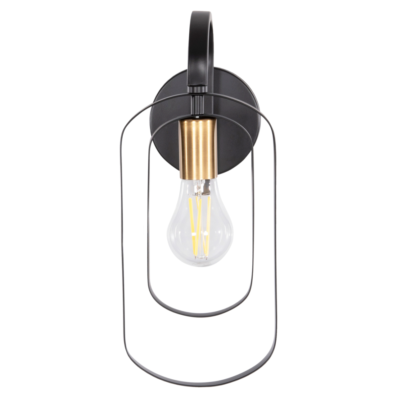 WALL SCONCE BIUT HM7443.11 METAL IN BLACK--GOLD BULB SOCKET 16x19x38Hcm. [3]