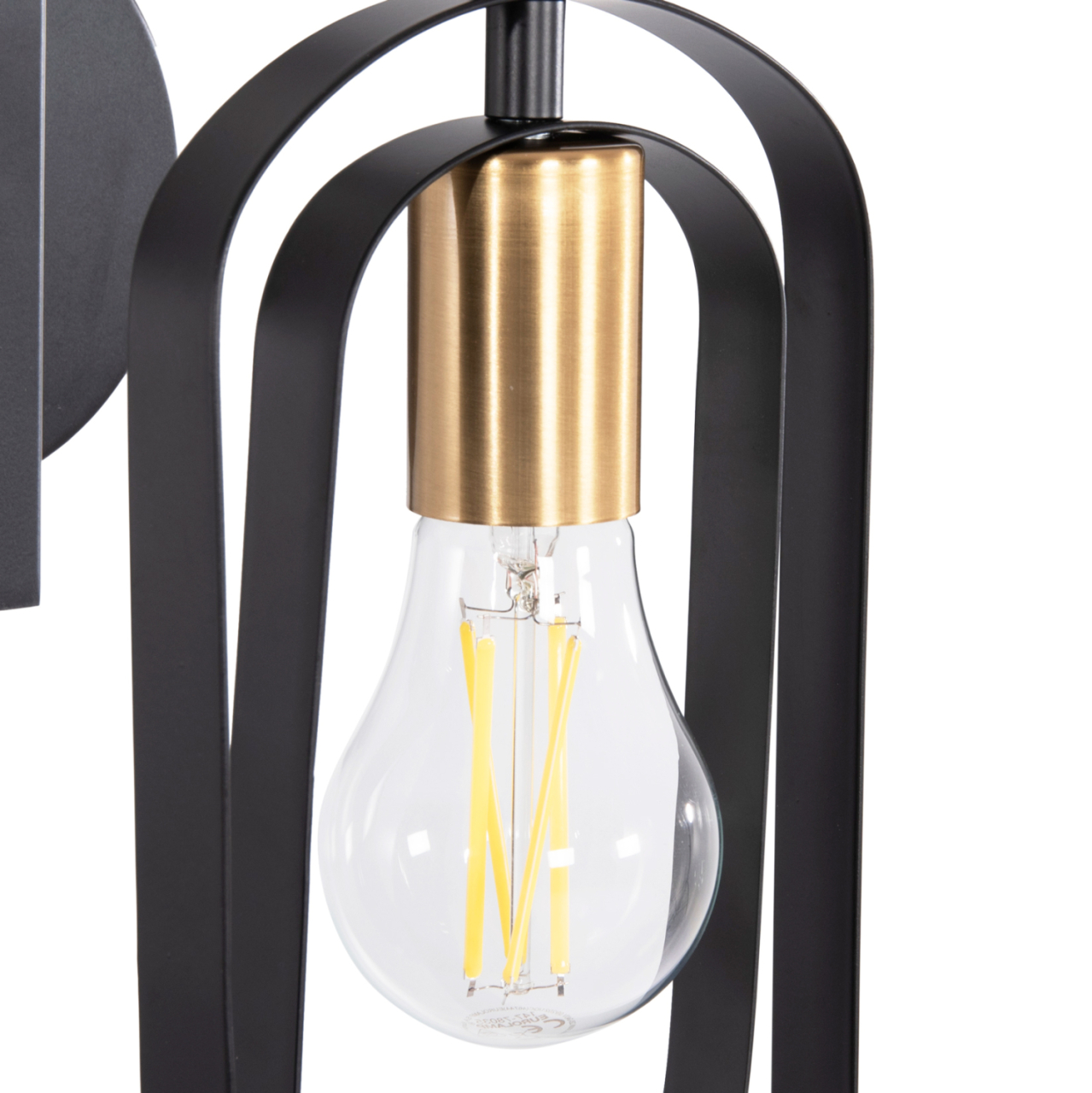 WALL SCONCE BIUT HM7443.11 METAL IN BLACK--GOLD BULB SOCKET 16x19x38Hcm. [4]