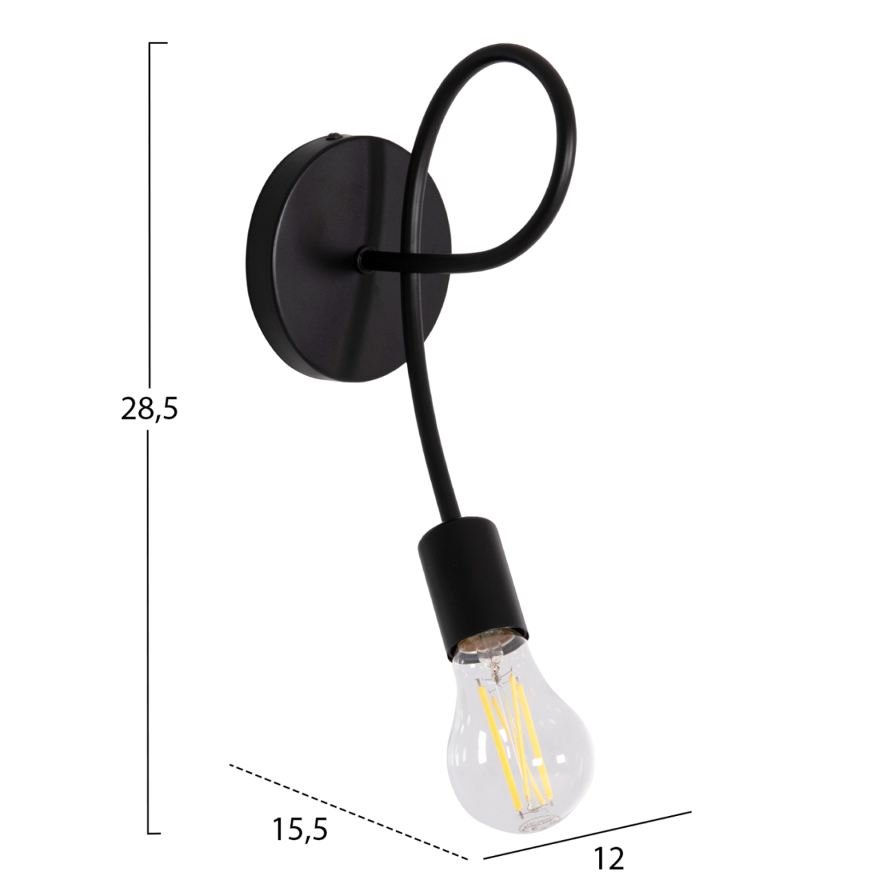 WALL SCONCE FRIDRIK HM7399.11 METAL IN BLACK 12x15.5x28.5Hcm [2]