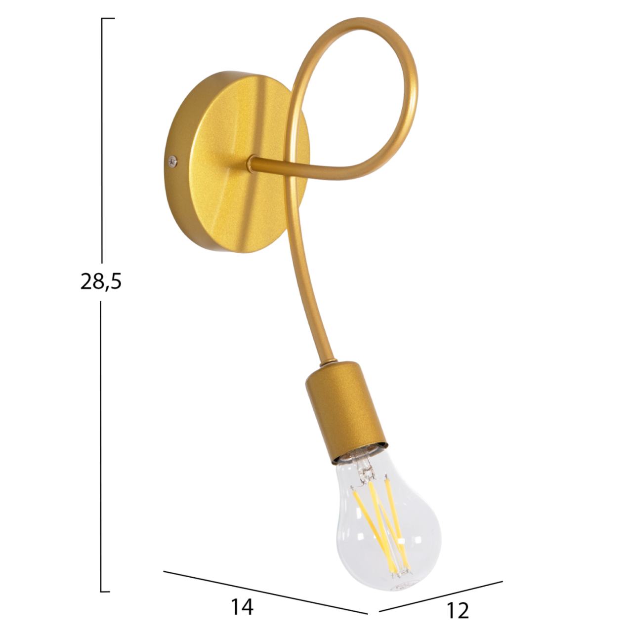 WALL SCONCE FRIDRIK HM7399.12 METAL IN GOLD 12x15.5x28.5Hcm [2]