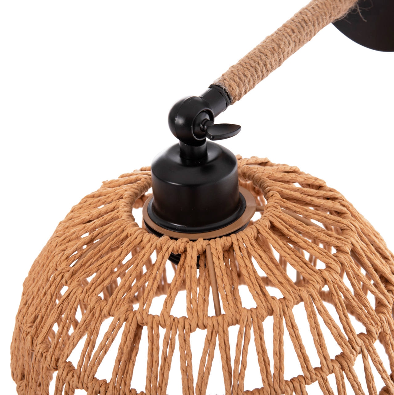 WALL SCONCE GLIDE HM4475 METAL BASE-HEMP ROPE-[E27] 22x22x35-21Hcm. [5]