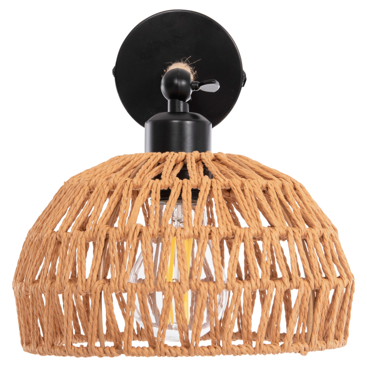 WALL SCONCE GLIDE HM4475 METAL BASE-HEMP ROPE-[E27] 22x22x35-21Hcm. [4]