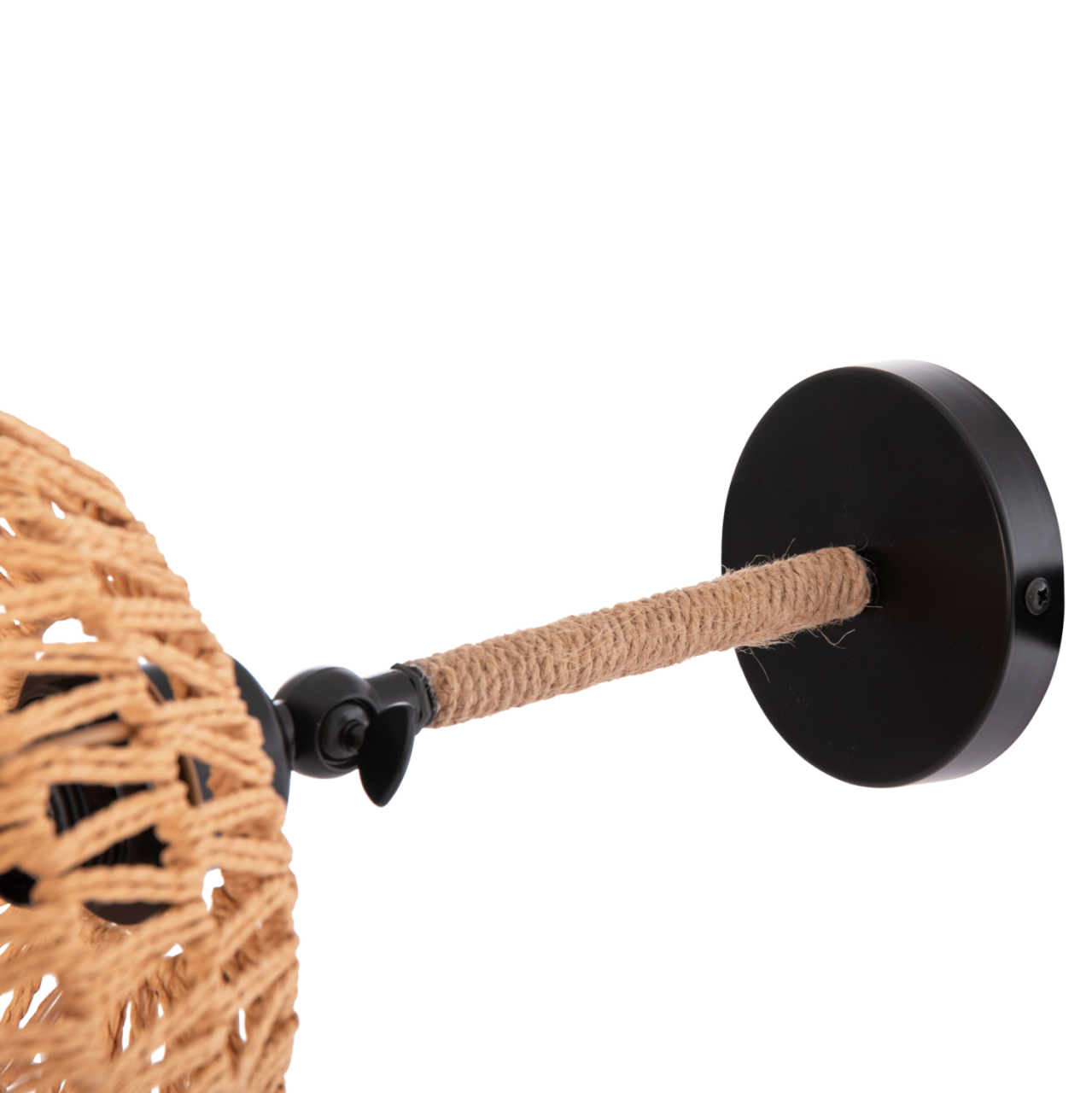 WALL SCONCE GLIDE HM4475 METAL BASE-HEMP ROPE-[E27] 22x22x35-21Hcm. [7]