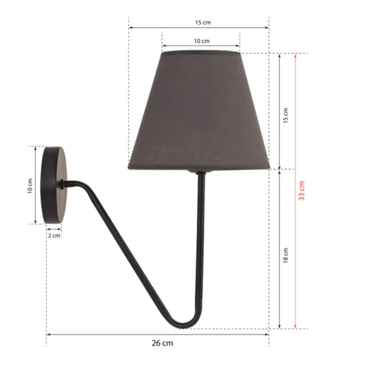 WALL SCONCE HM7642.02, BLACK, 26x15x33 [2]