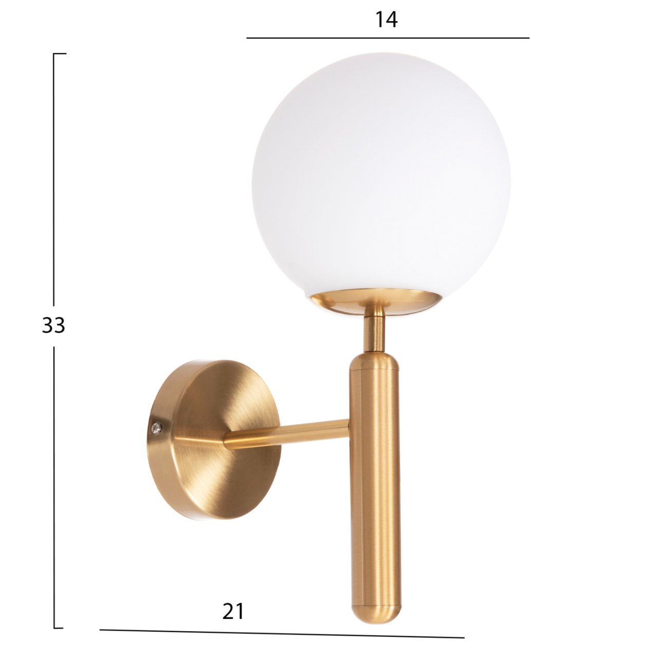 WALL SCONCE HOMY HM4470 METAL BASE IN GOLD-GLASS [E27] 14x21x33Hcm. [2]