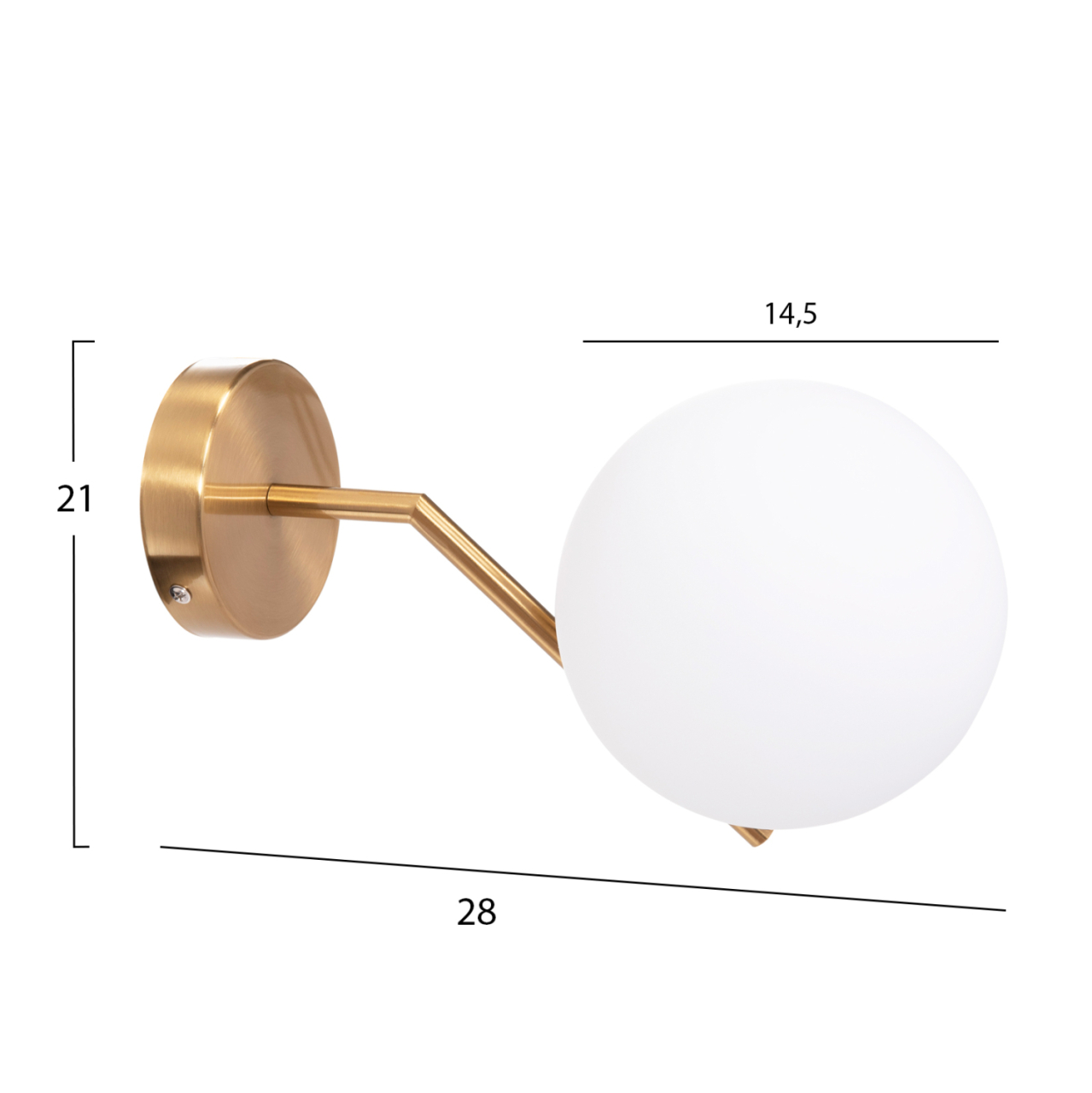 WALL SCONCE HOMY2 HM4471 METAL BASE IN GOLD-GLASS [E27] 14.5x28x21Hcm. [2]