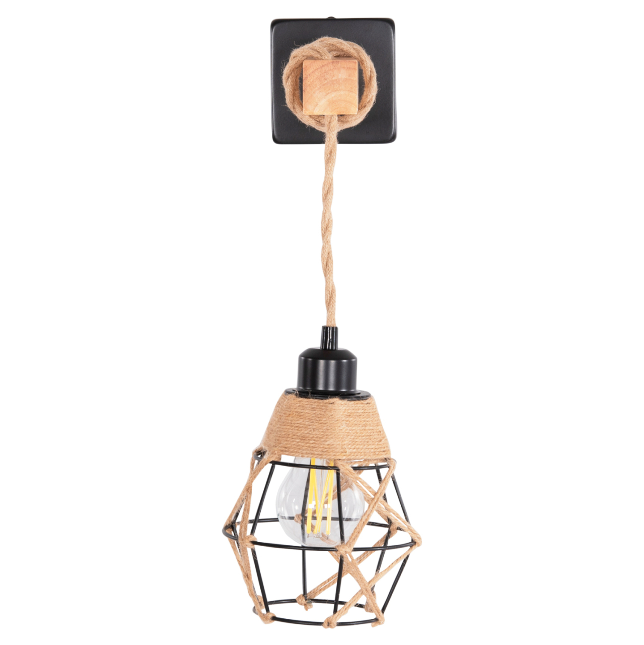 WALL SCONCE KINAN HM4466 METAL-ROPE 15.5x21x44Hcm. [3]