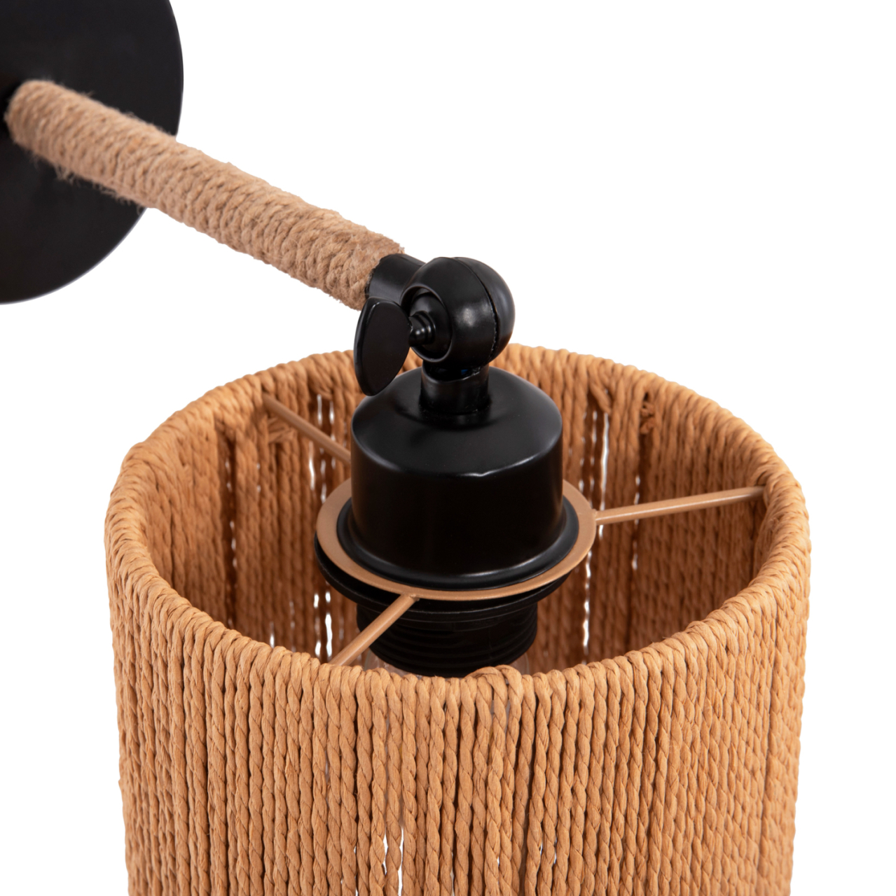 WALL SCONCE LANT HM4476 METAL BASE-HEMP ROPE- [E27] 15x15x35-23Hcm. [6]