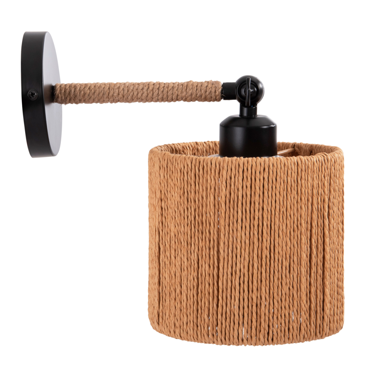 WALL SCONCE LANT HM4476 METAL BASE-HEMP ROPE- [E27] 15x15x35-23Hcm. [5]