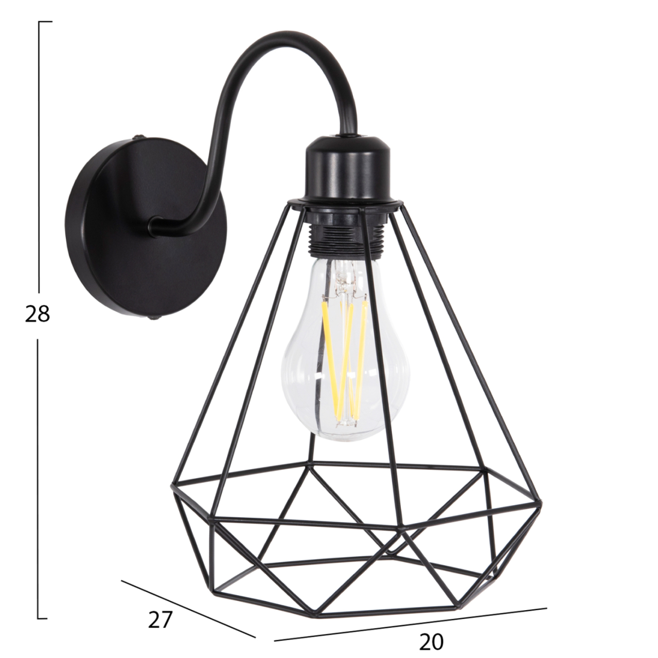 WALL SCONCE MILID HM4468 METAL IN BLACK 20x27x28Hcm. [2]