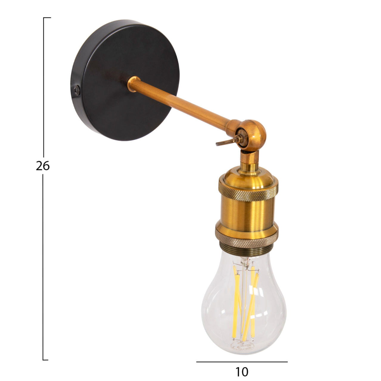 WALL SCONCE RESTON HM4467 METAL BASE-ALUMINUM BULB SOCKET 10x10x26Hcm. [2]