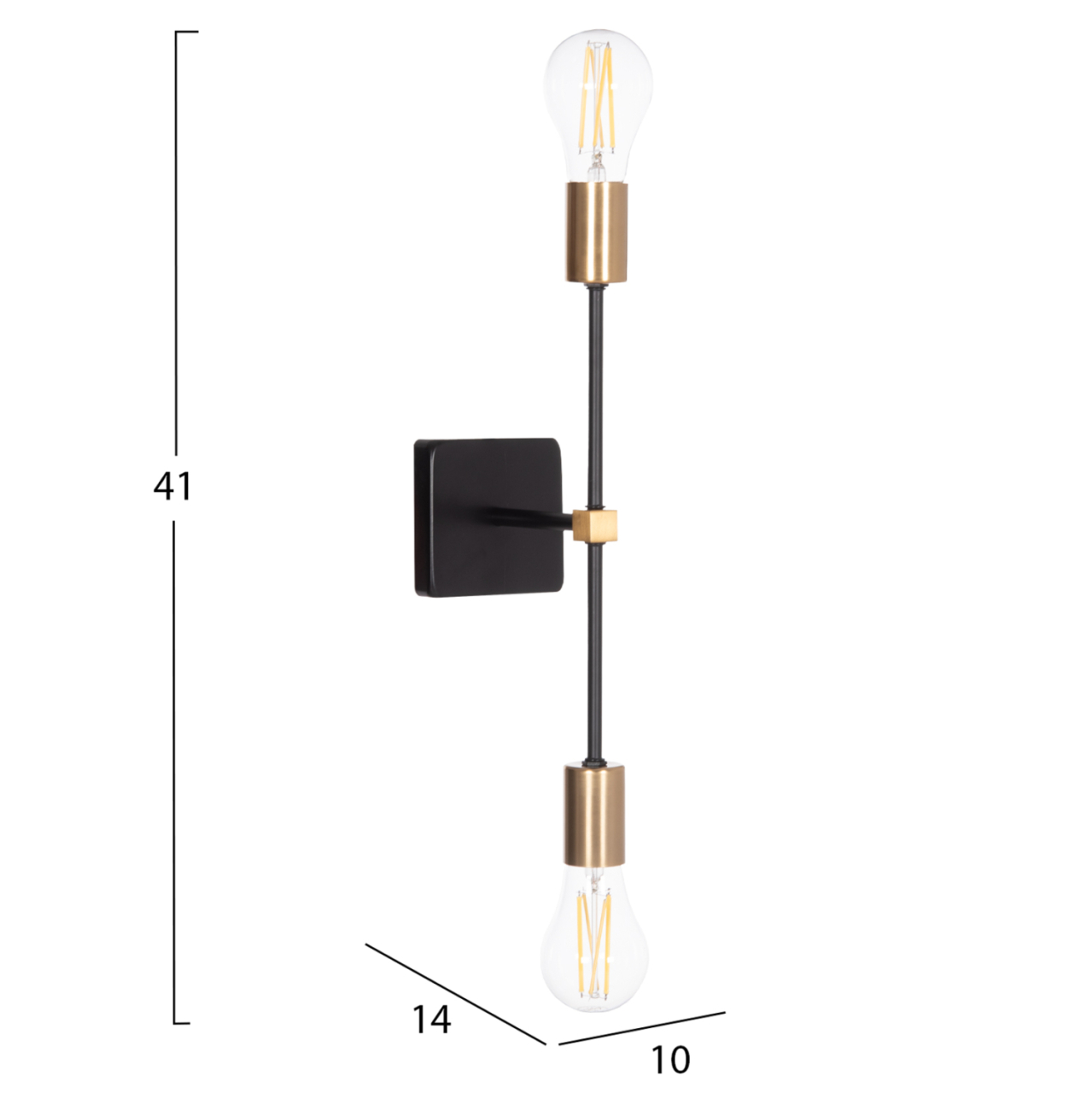 WALL SCONCE SABER2 HM4465 METAL IN BLACK and GOLD 10x14x41Hcm. [2]