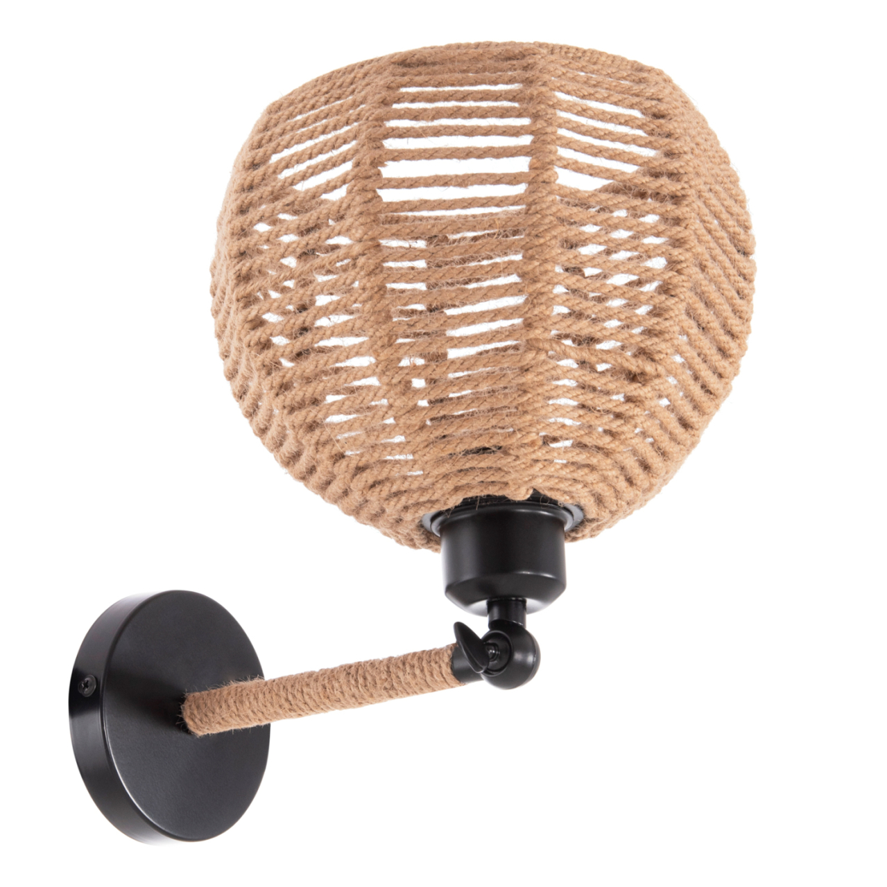 WALL SCONCE STOLT HM4483 METAL BASE-HEMP ROPE-[E27] 20x20x38-24Hcm. [3]