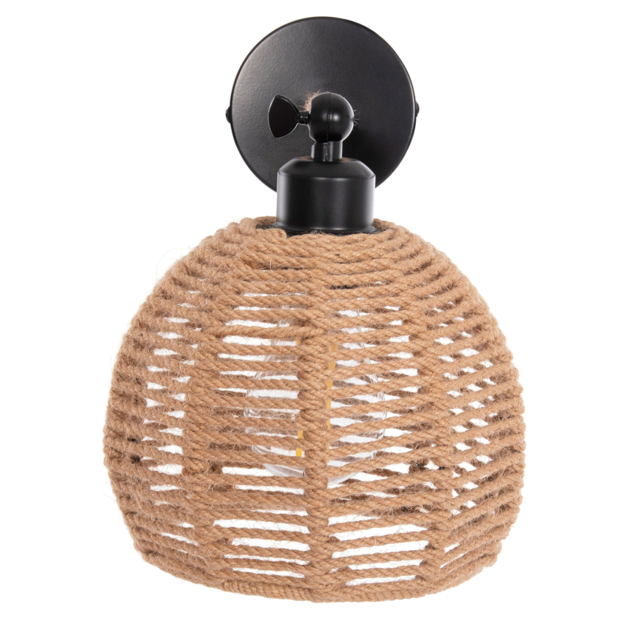 WALL SCONCE STOLT HM4483 METAL BASE-HEMP ROPE-[E27] 20x20x38-24Hcm. [4]
