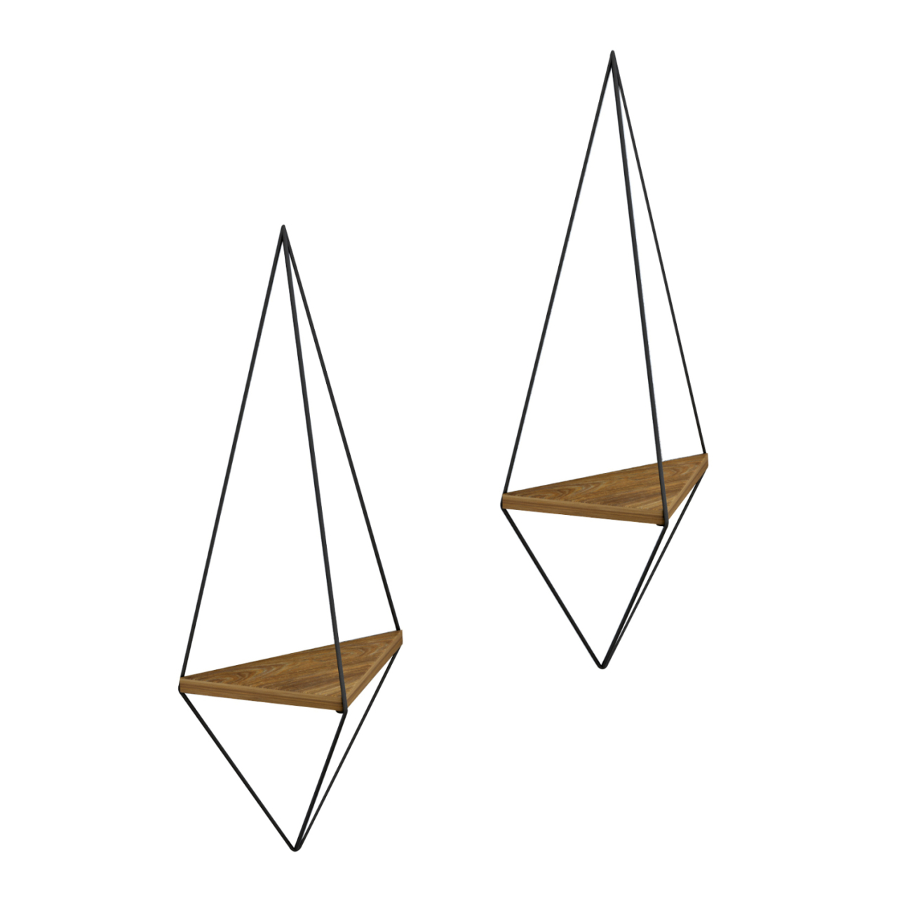 WALL SHELF 2PCS SET CANNARD HM8925.11 MELAMINE IN NATURAL-BLACK METAL 23x15x60Hcm. [6]