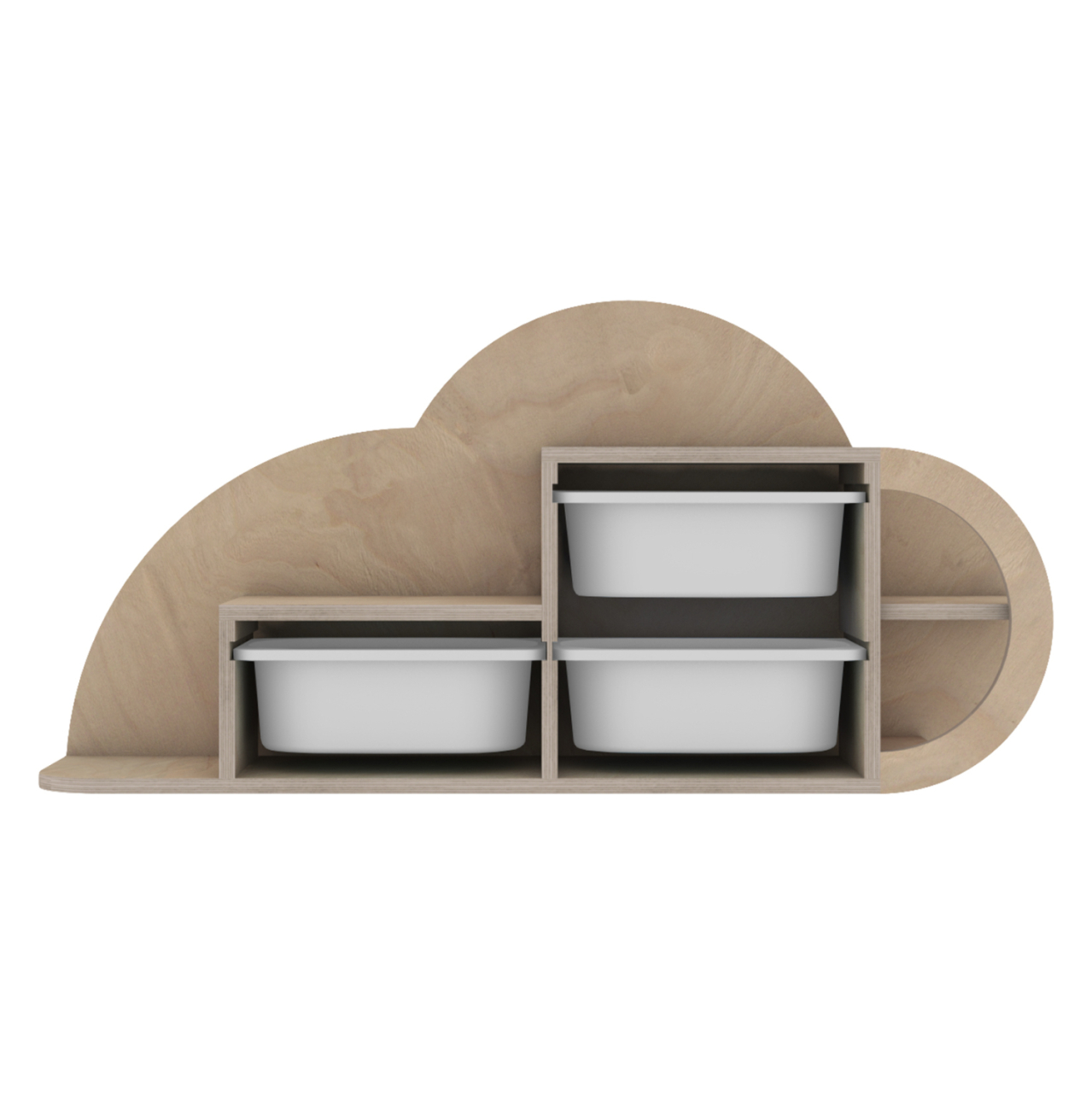 WALL SHELF COBB HM18227.03 BIRCH WOOD IN NATURAL-WHITE P.E. DRAWERS 98x22,5x48,5Hcm. [4]