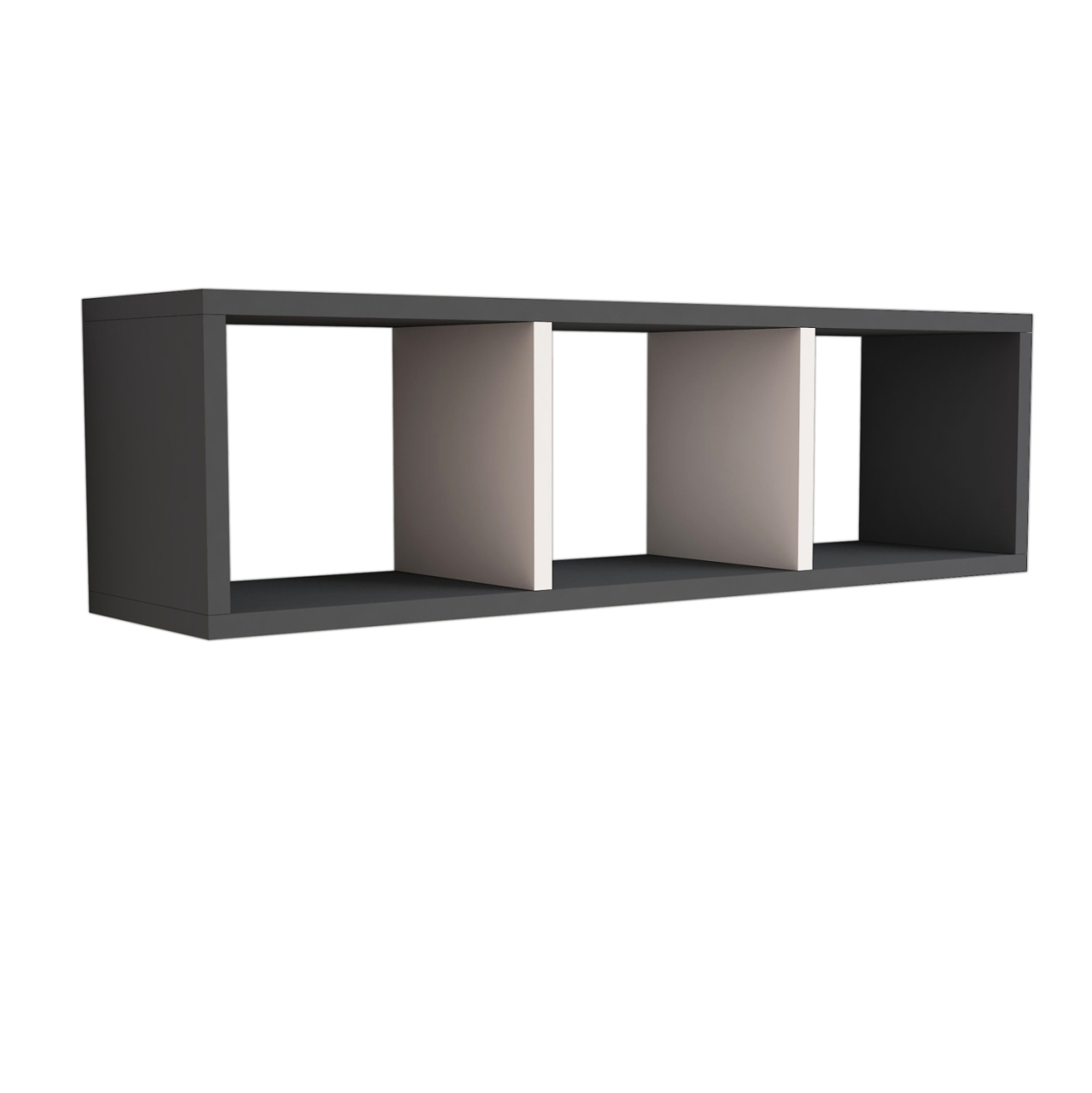 WALL SHELF MELAMINE GREY and WHITE 90x22x25,6Hcm.HM9228.13 [4]