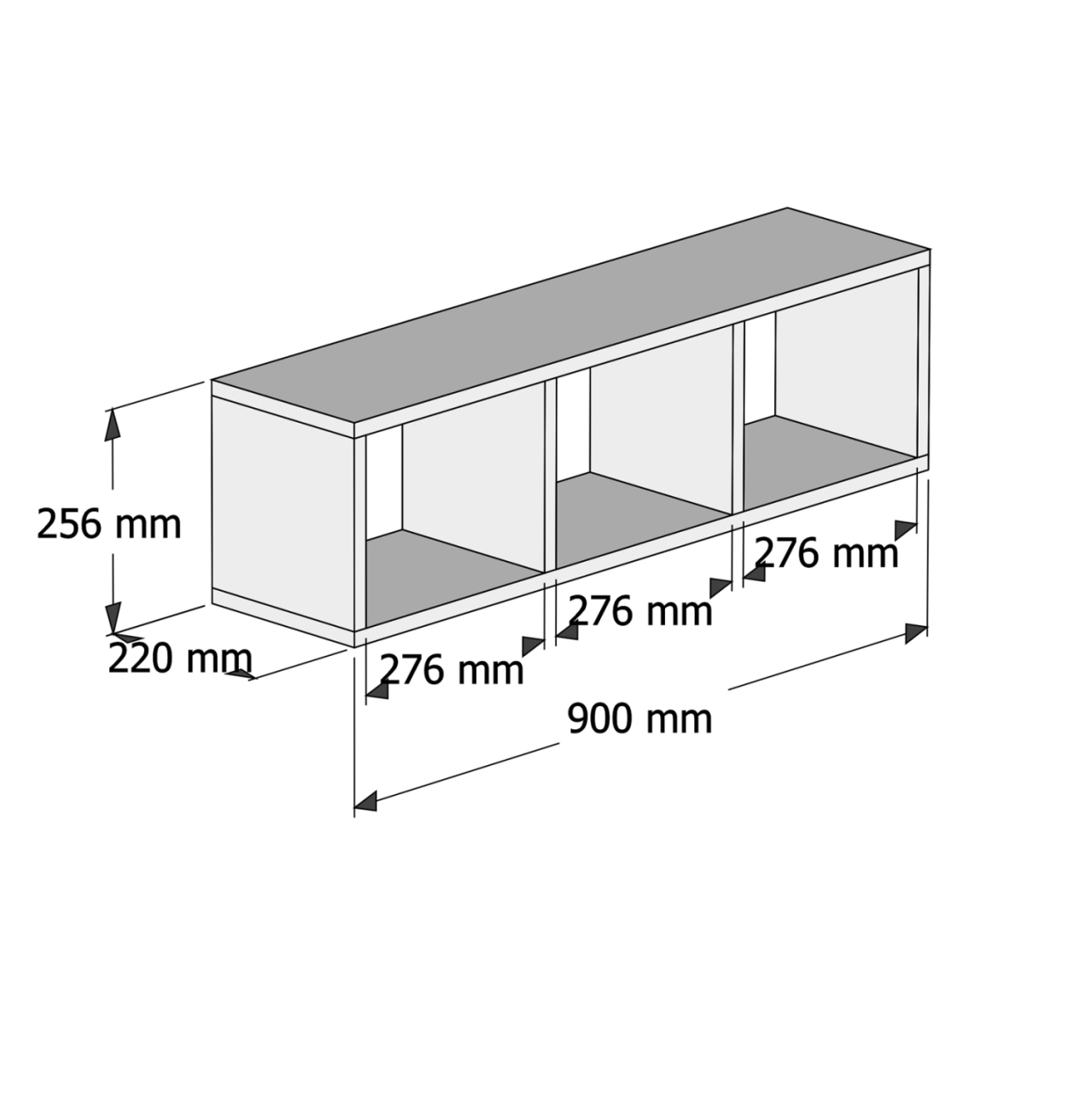 WALL SHELF MELAMINE SONOMA and WHITE 90x22x25,6Hcm.HM9228.12 [2]