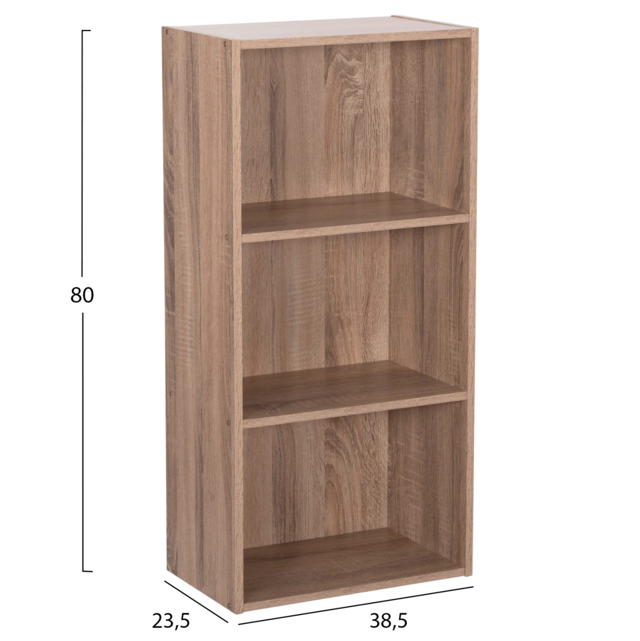 WALL SHELF RACK CUBICON HM9941.02 MELAMINE IN SONAMA OAK 38,5x23,5x80Hcm. [2]