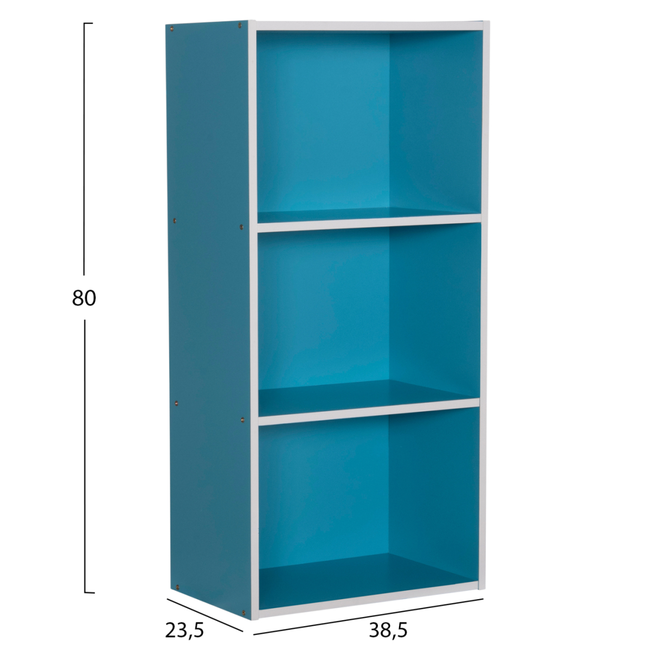 WALL SHELF RACK CUBICON HM9941.05 MELAMINE IN BLUE-WHITE 38,5x23,5x80Hcm. [2]