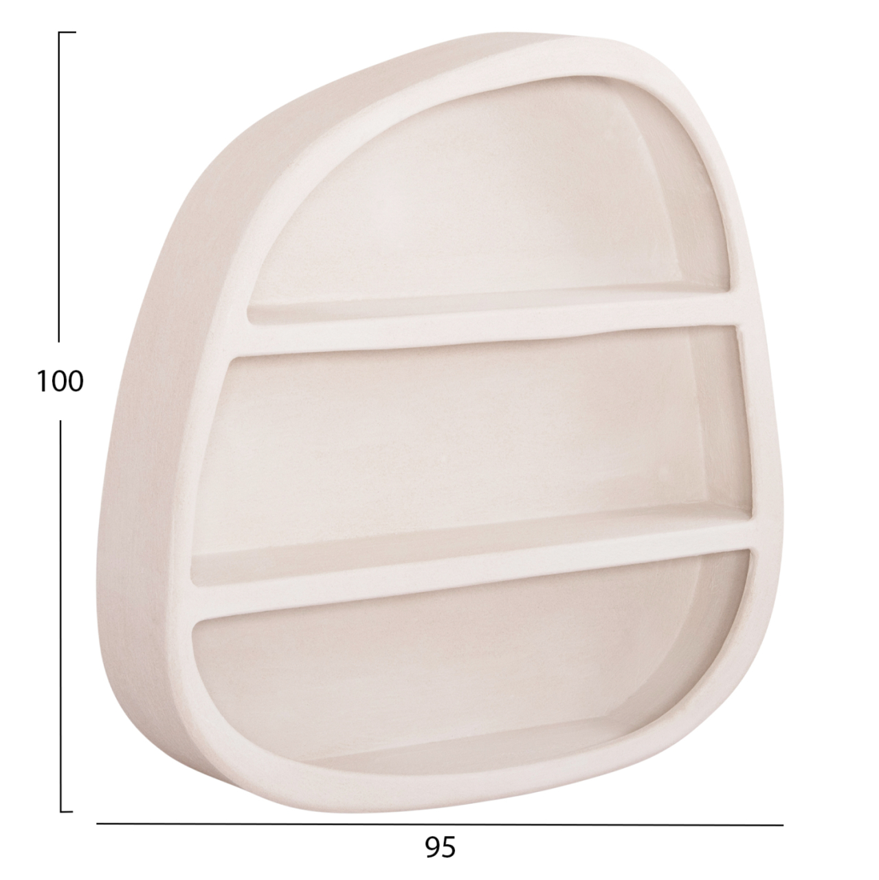 WALL SHELF SERIES SANTORINI HM18058 MDF IN OFF-WHITE COLOR 95x18x100Hcm. [2]