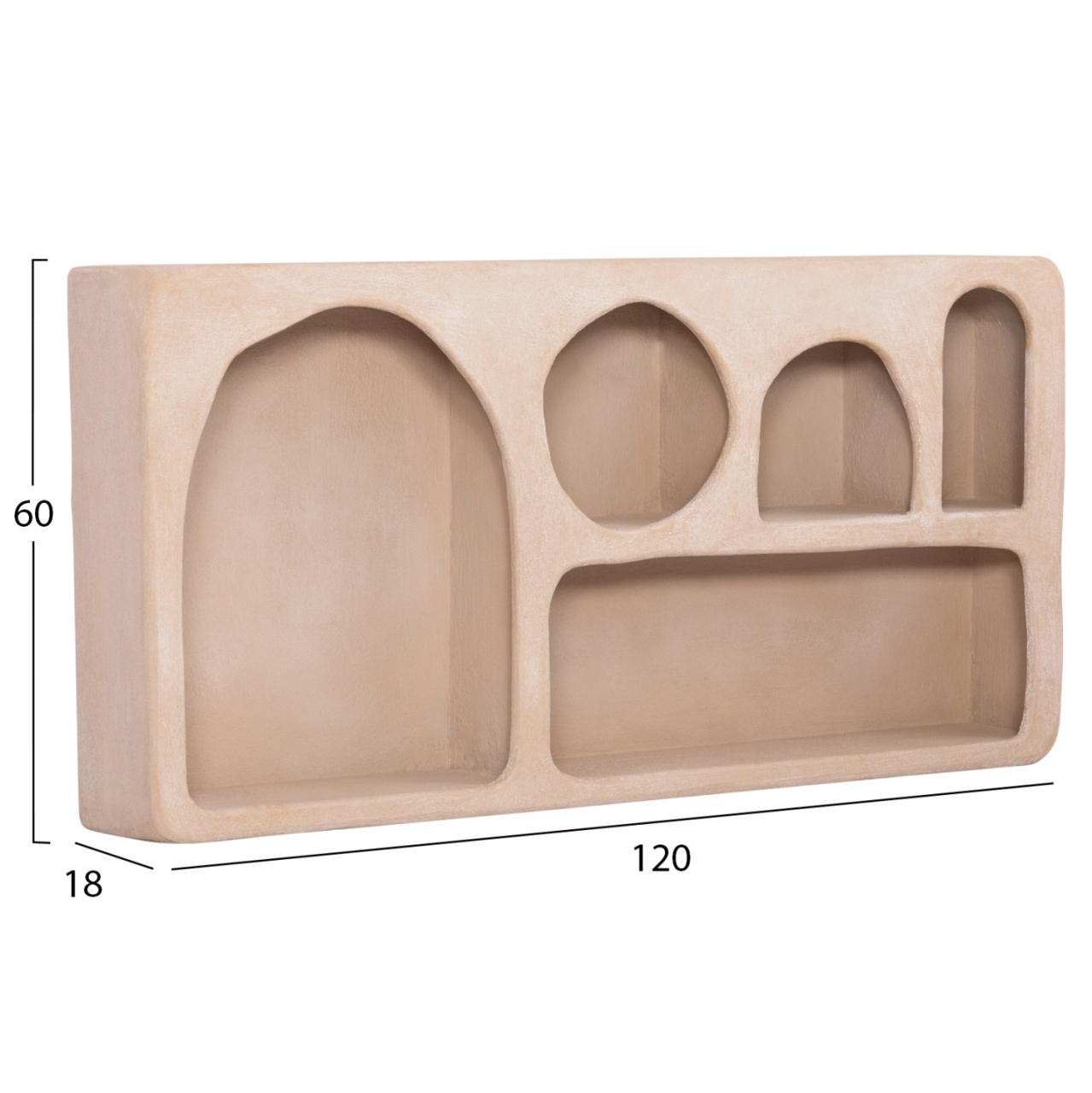 WALL SHELF SERIES SANTORINI HM18063.02 MDF IN BROWN 120x18x60Hcm. [2]