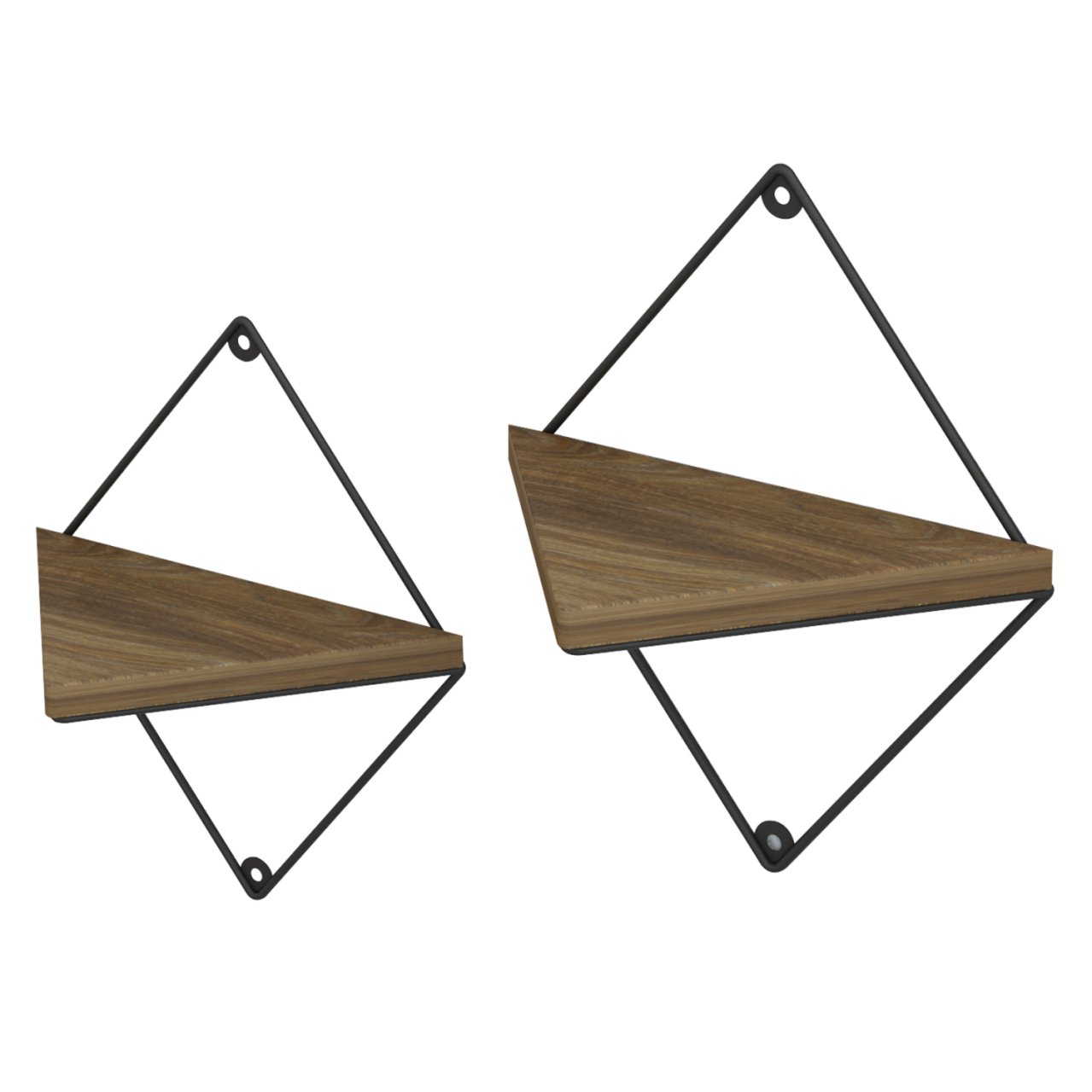 WALL SHELVES 2PCS SET EVERLEIGH HM8951.11 BLACK METAL-MELAMINE IN NATURAL 22x13x30Hcm. [4]
