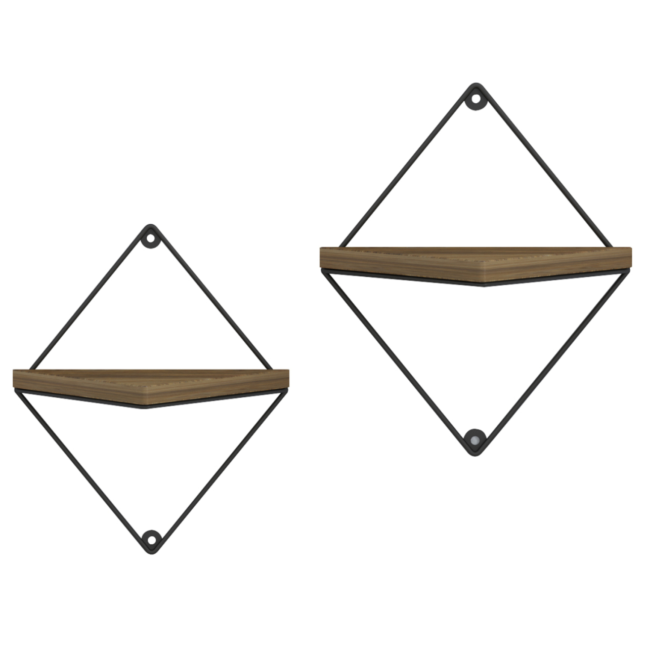 WALL SHELVES 2PCS SET EVERLEIGH HM8951.11 BLACK METAL-MELAMINE IN NATURAL 22x13x30Hcm. [3]