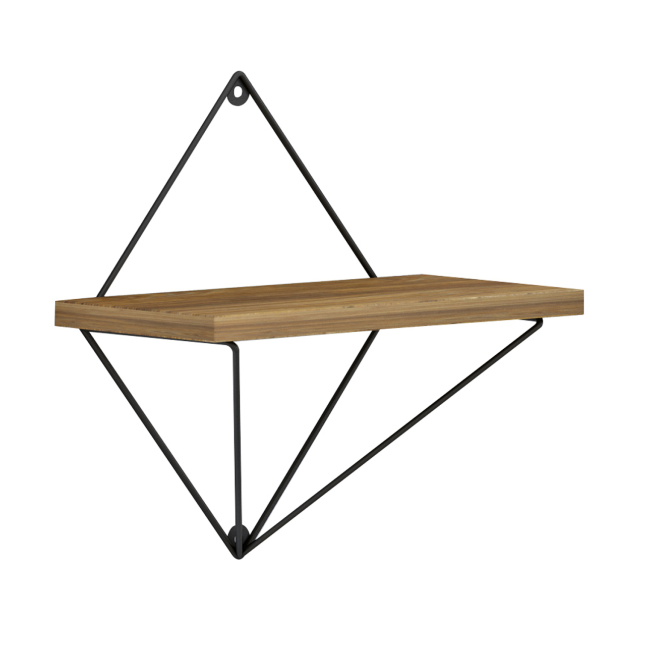 WALL SHELVES 2PCS SET ZANNARD HM8929.11 BLACK METAL-MELAMINE IN NATURAL 30x14x30Hcm. [5]