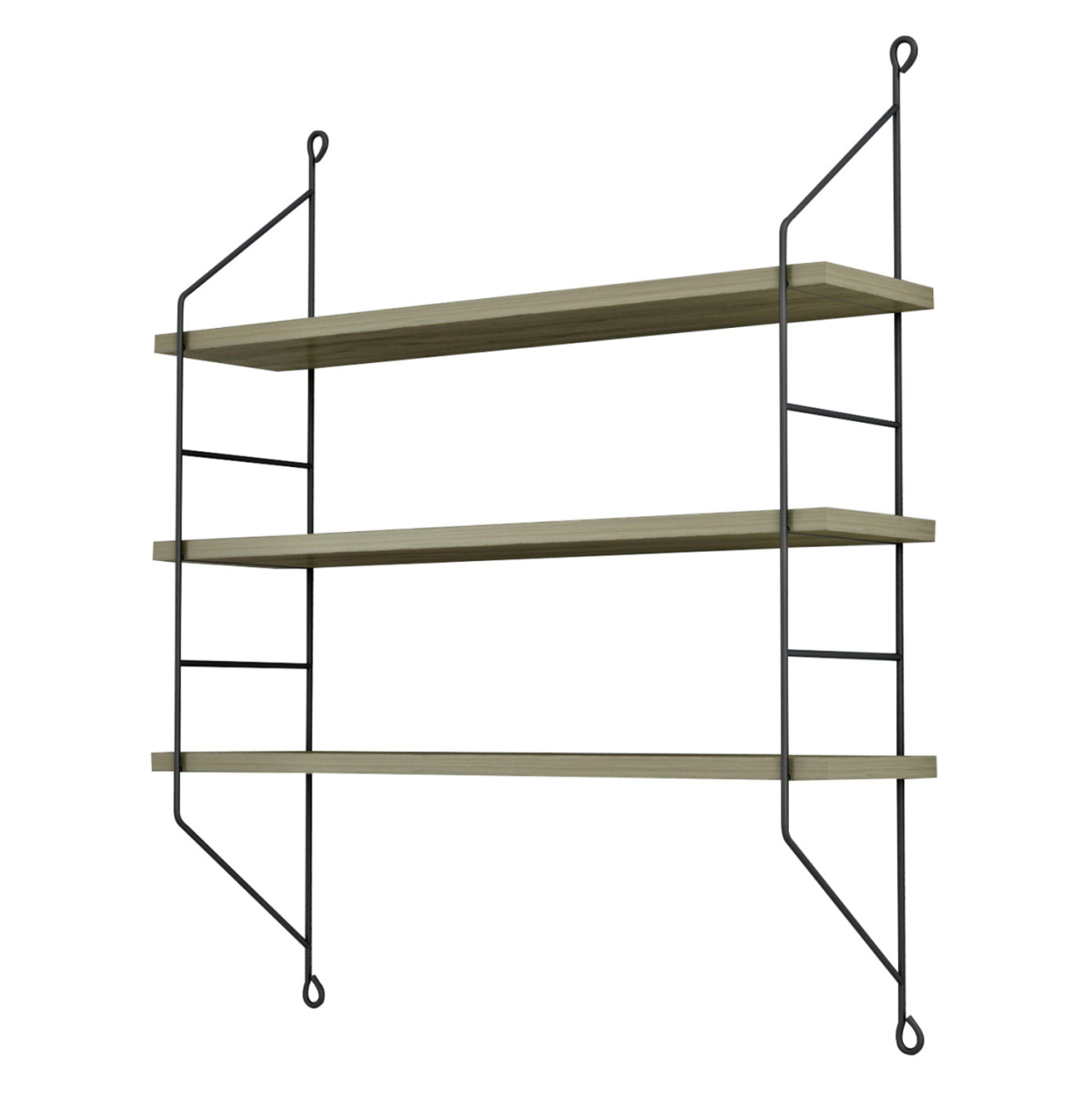 WALL SHELVES ACHALA HM9185.12 MELAMINE IN OLIVE GREY 60x15x68Hcm. [4]