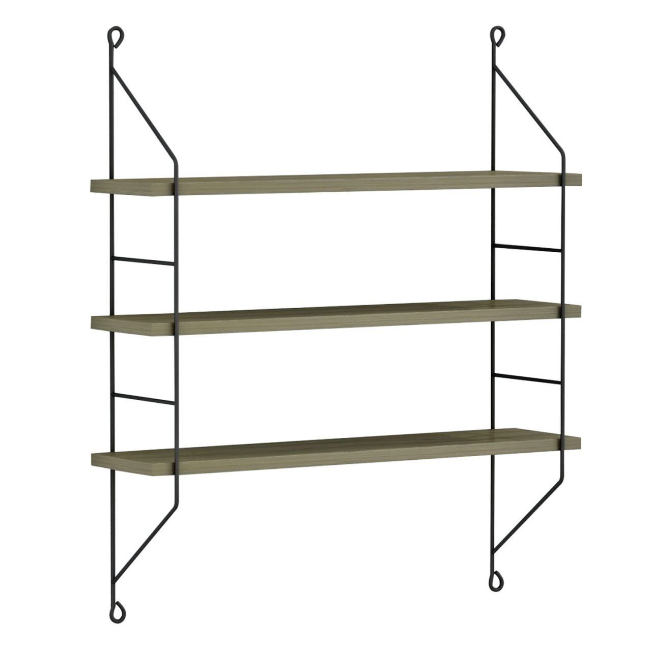 WALL SHELVES ACHALA HM9185.12 MELAMINE IN OLIVE GREY 60x15x68Hcm. [3]