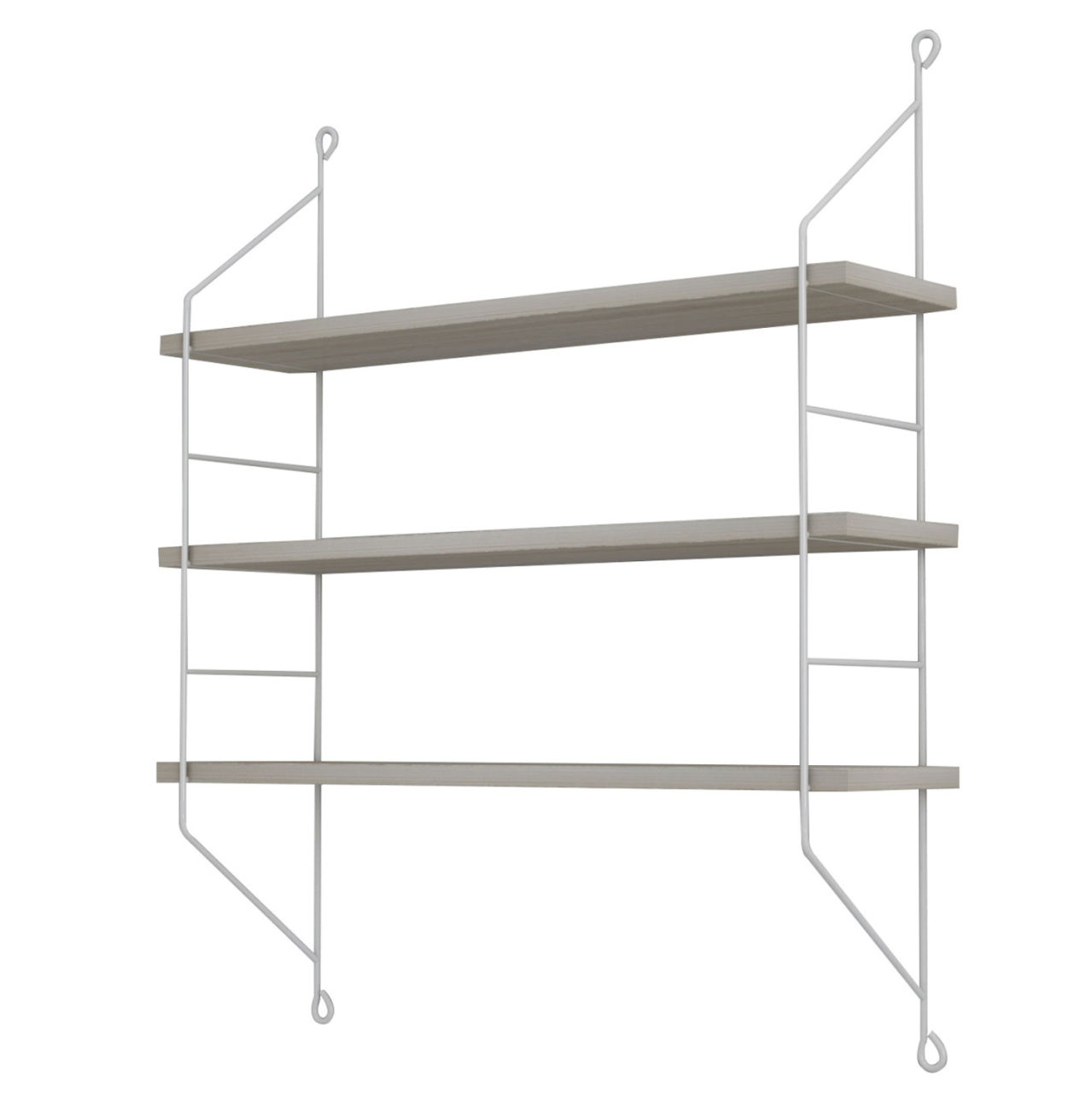 WALL SHELVES ACHALA HM9185.15 MELAMINE IN SONOMA-WHITE FRAME 60x15x68Hcm. [4]