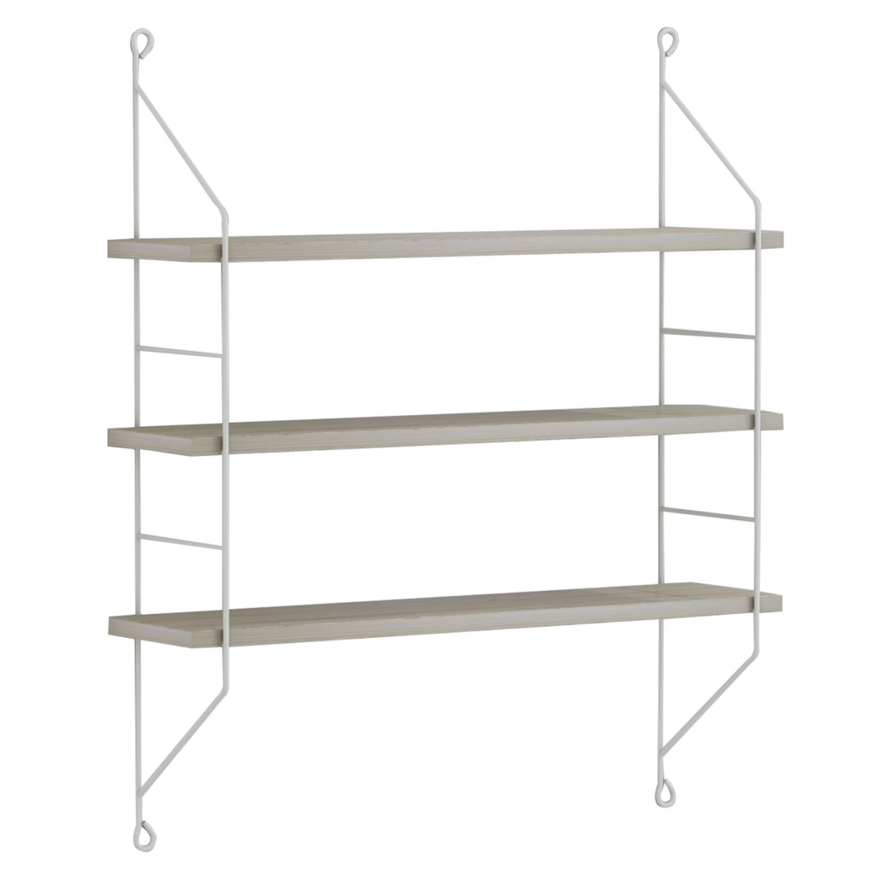 WALL SHELVES ACHALA HM9185.15 MELAMINE IN SONOMA-WHITE FRAME 60x15x68Hcm. [3]