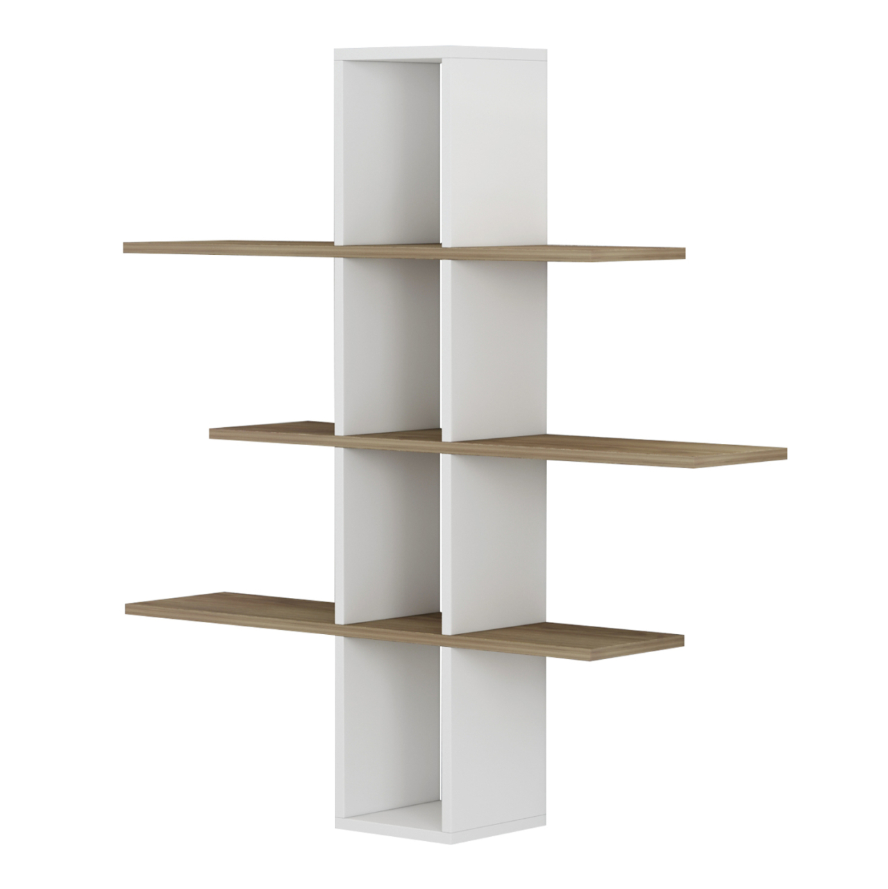 WALL SHELVES DOMINIC HM8976.11 MELAMINE IN NATURAL-WHITE 96x19,5x101Hcm. [4]