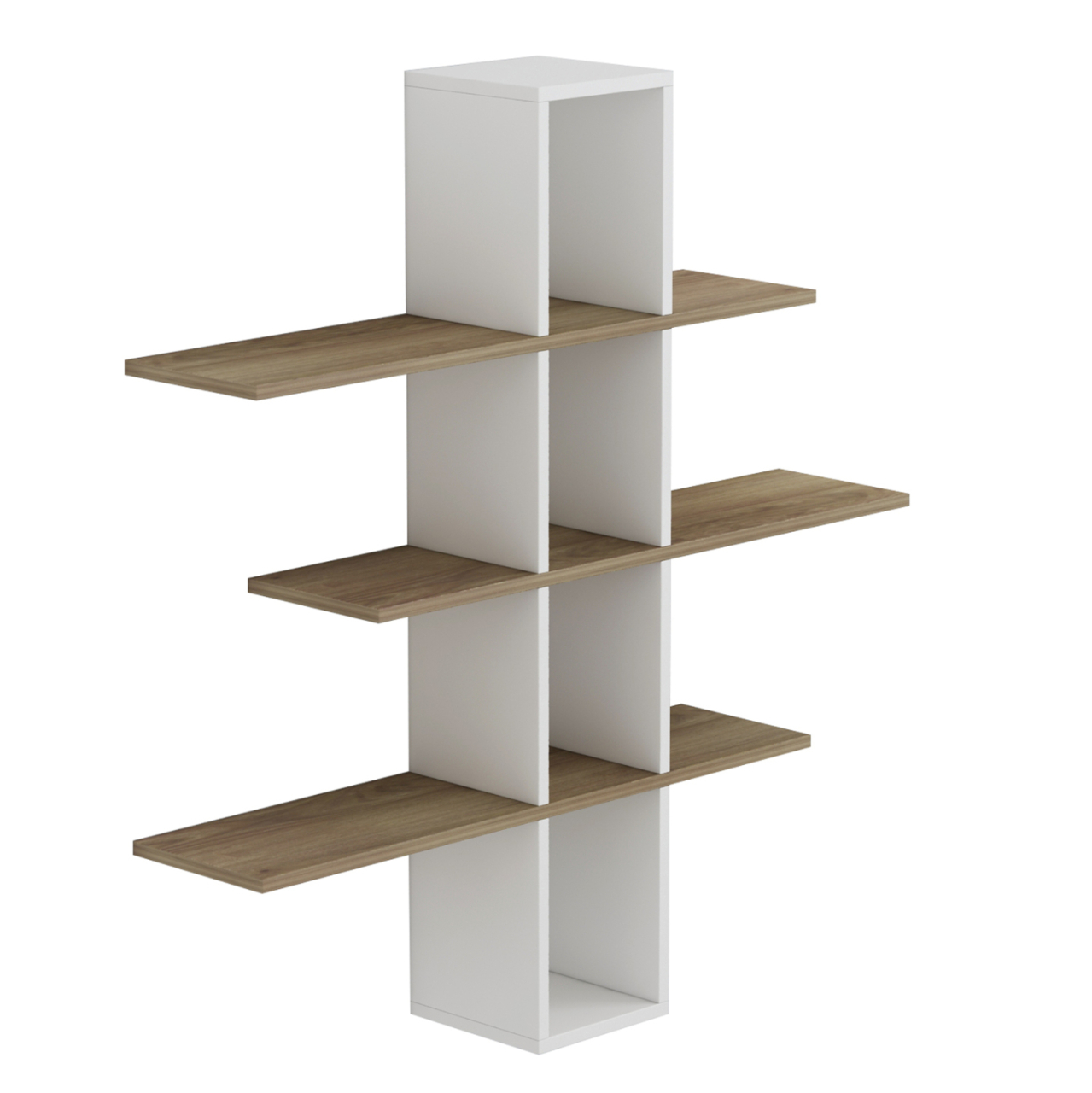 WALL SHELVES DOMINIC HM8976.11 MELAMINE IN NATURAL-WHITE 96x19,5x101Hcm. [5]