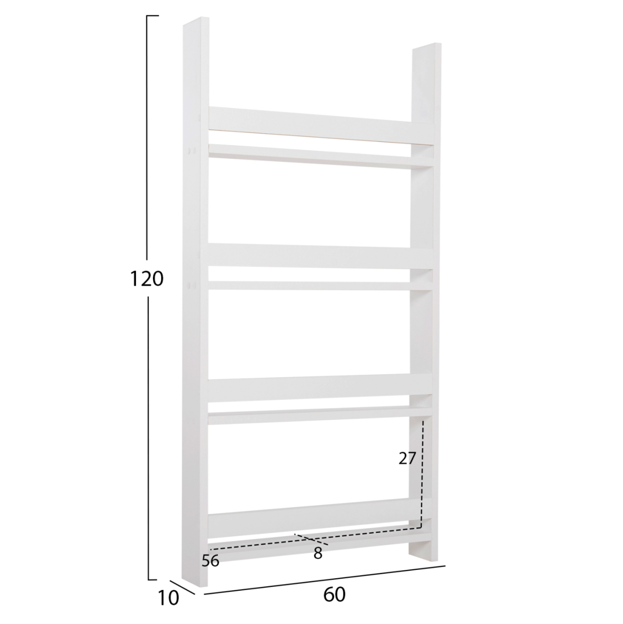 WALL SHELVES SANI HM18224.01 MELAMINE IN WHITE 60x10x120Hcm. (4 SHELVES) [2]