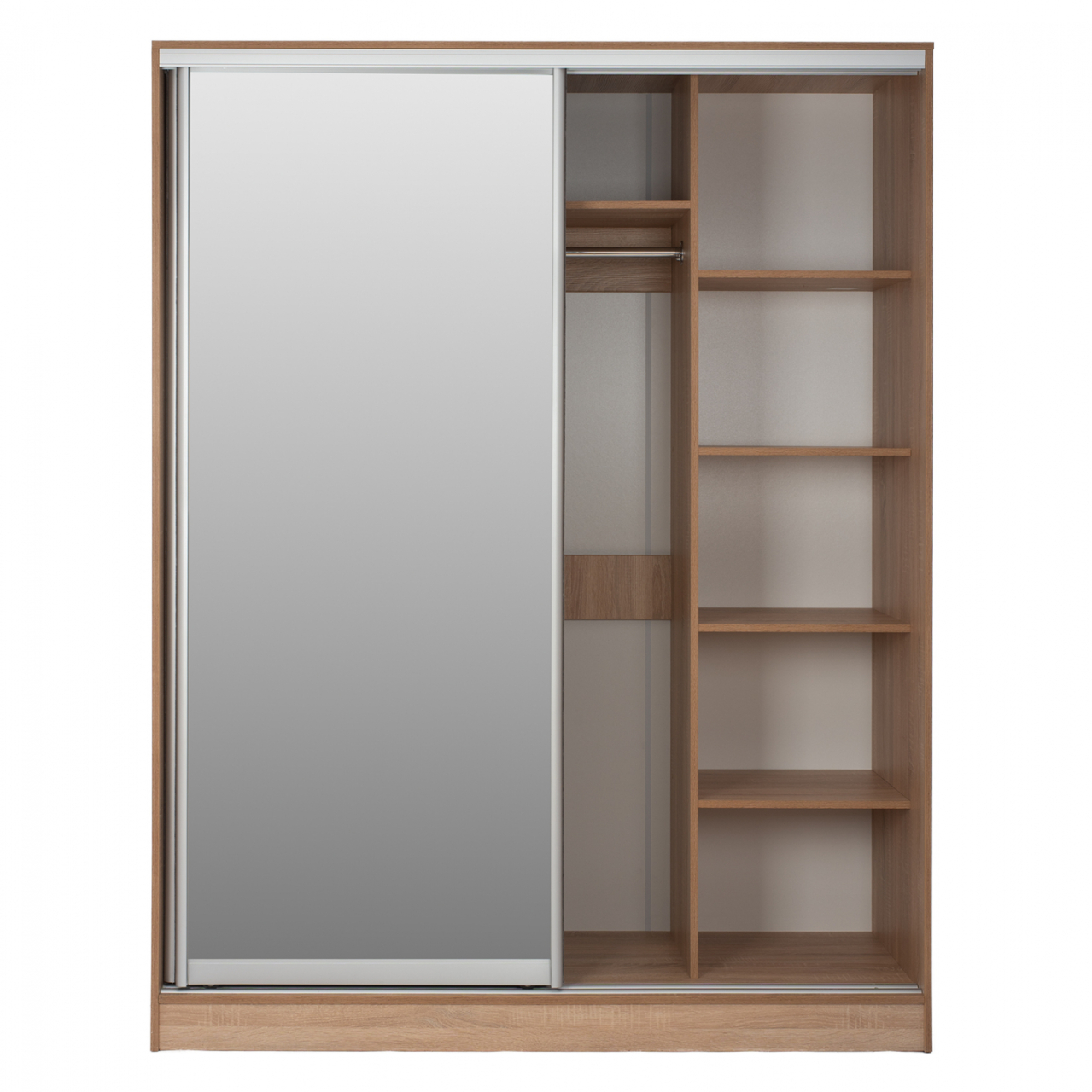 WARDROBE 180X60X210 SLIDING DOORS WITH MIRROR SONAMA OAK HM2437 [4]