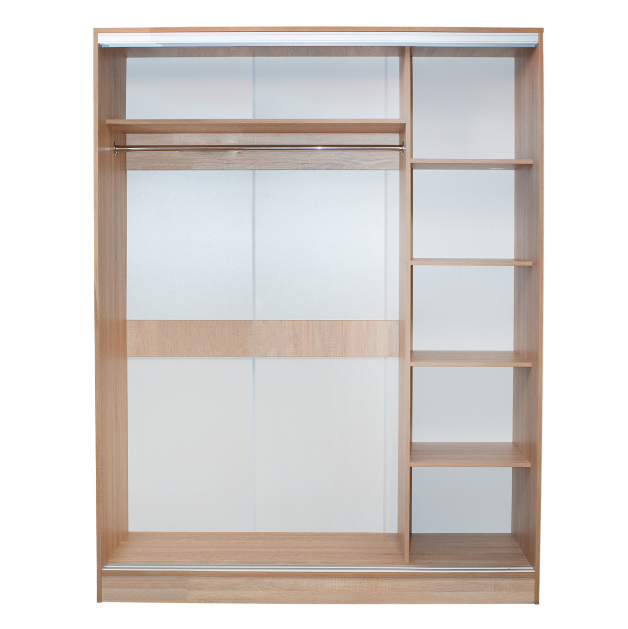 WARDROBE 180X60X210 SLIDING DOORS WITH MIRROR SONAMA OAK HM2437 [5]