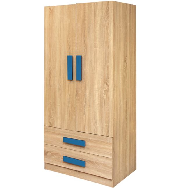 Wardrobe 2 Door Playroom Sonama-Blue HM335+HM336.01 80X50X180cm [2]