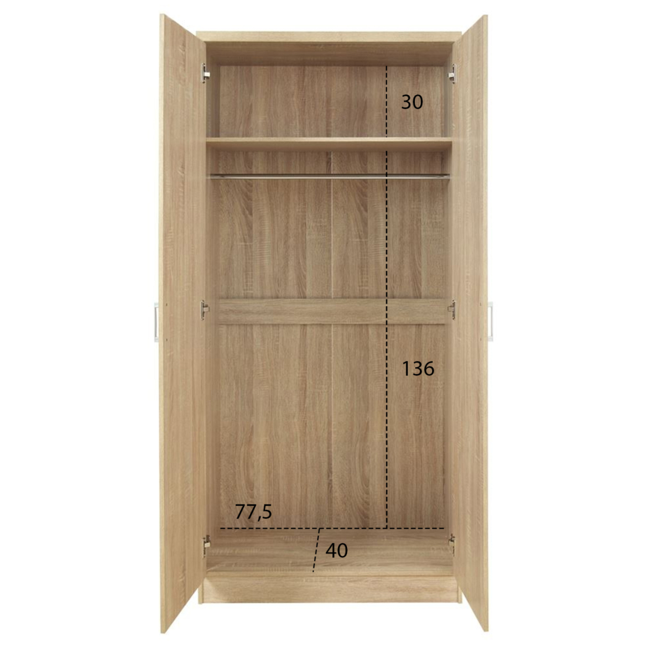 Wardrobe 2 Door sonama HM368.02 80x43x181 [3]