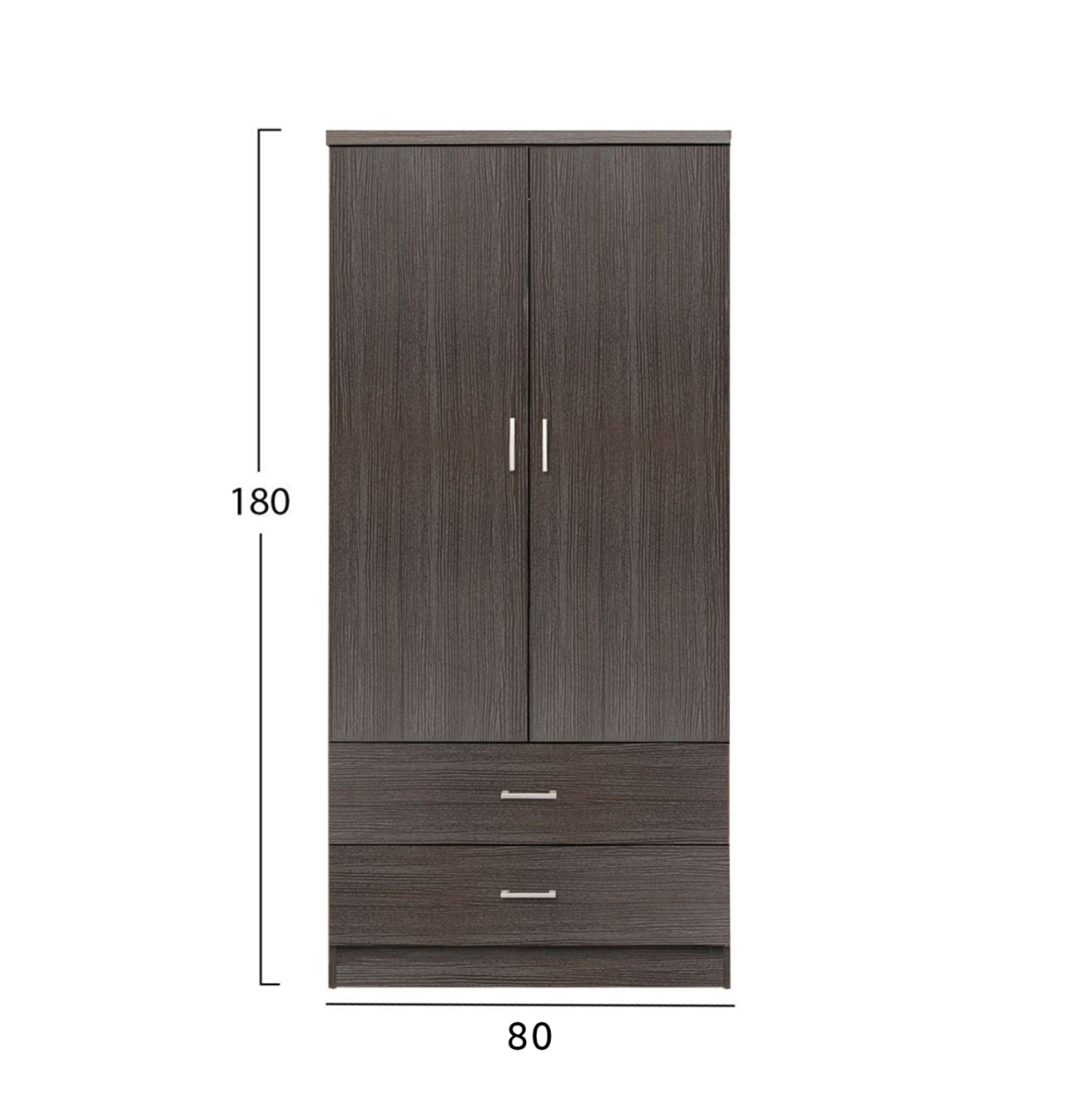 Wardrobe 2 Door with 2 drawers HM338.01 Zebrano 80x41.5x180H [2]
