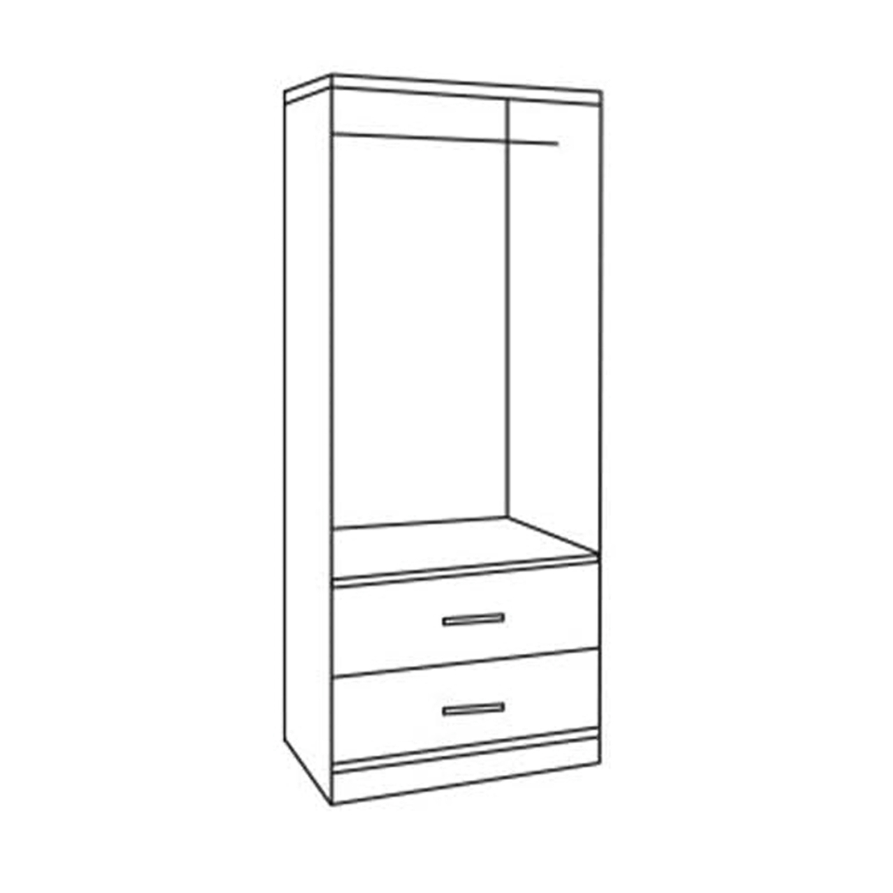 Wardrobe 2 Door with 2 drawers HM338.01 Zebrano 80x41.5x180H [3]