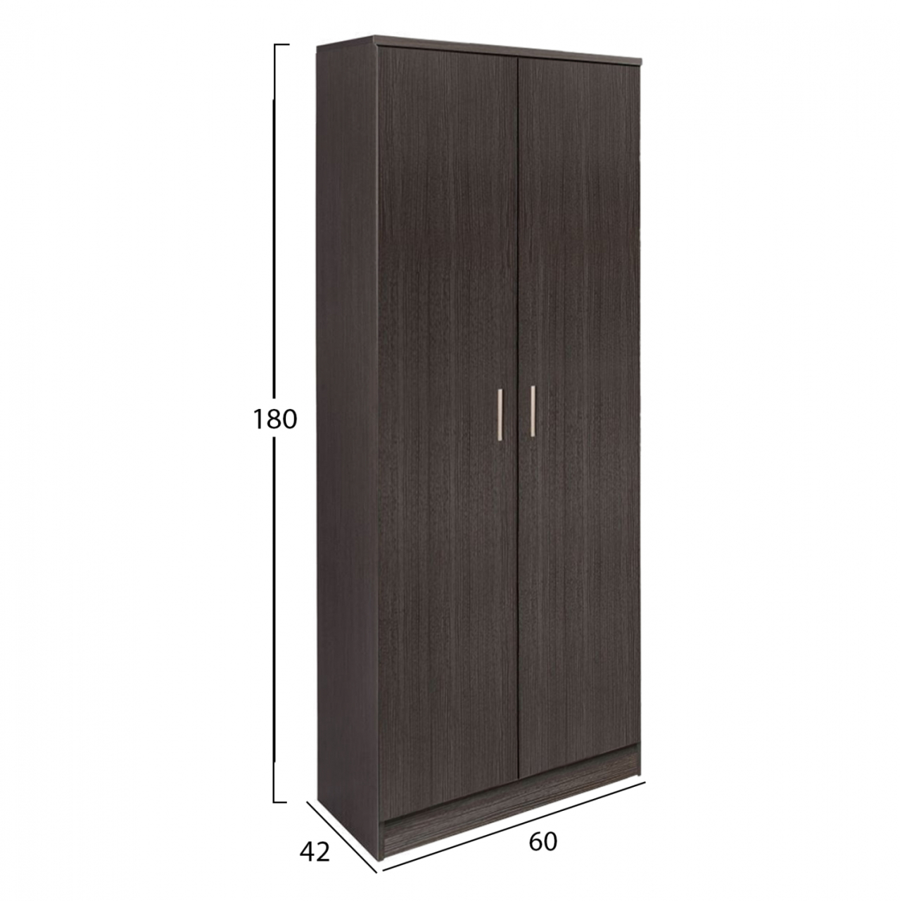 Wardrobe 2 Door with 3 Selves HM337.01 Zebrano 60x42x180 [2]