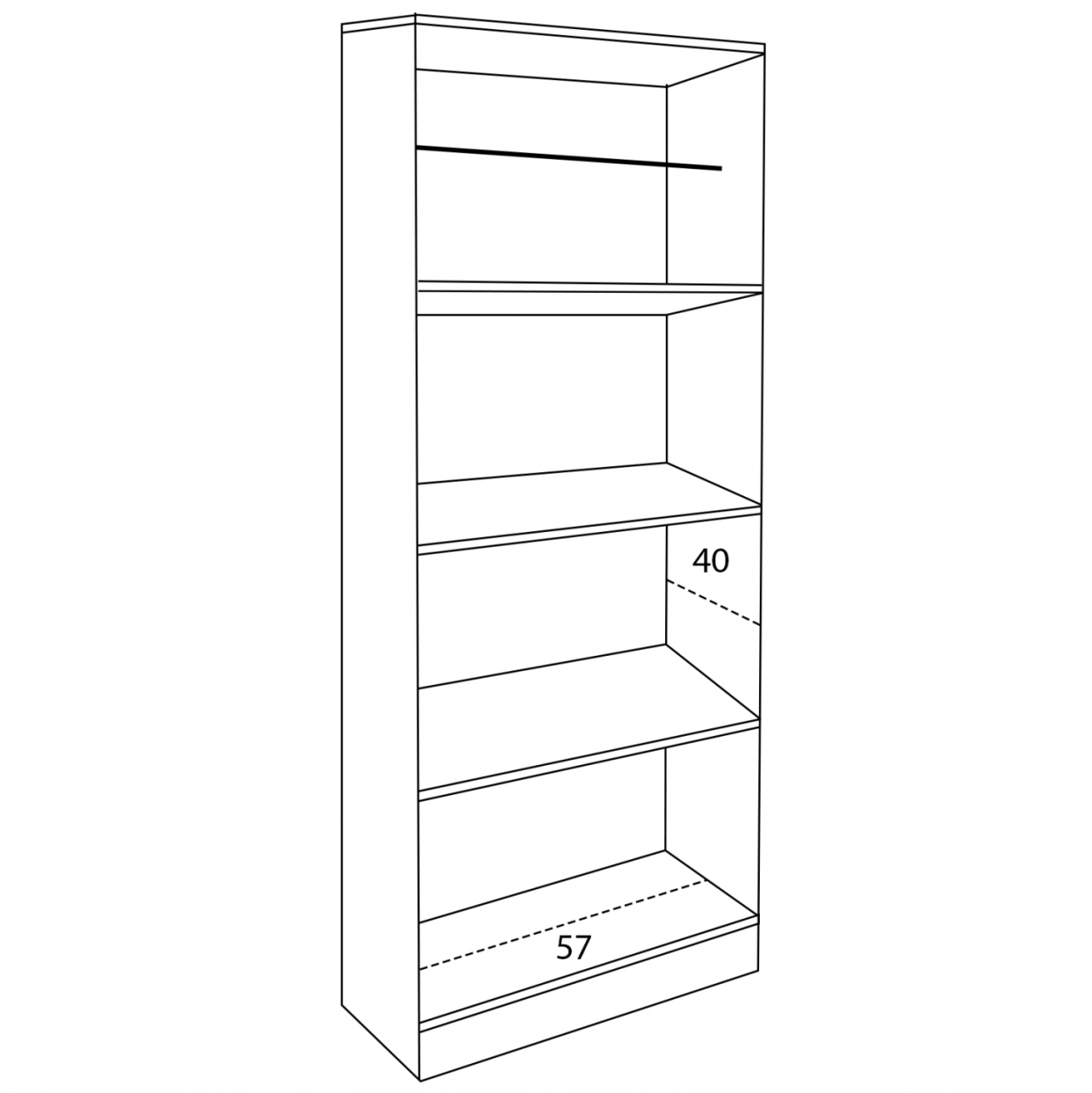 Wardrobe 2 Door with 3 Selves HM337.01 Zebrano 60x42x180 [3]