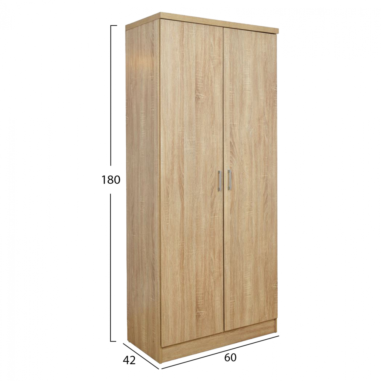 Wardrobe 2 Door with 3 Selves HM337.02 Sonama 60x42x180 [2]