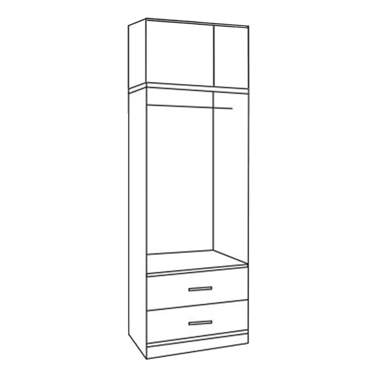 Wardrobe 2 Door with Loft and 2 Drawers Zebrano 80x42x241 [2]
