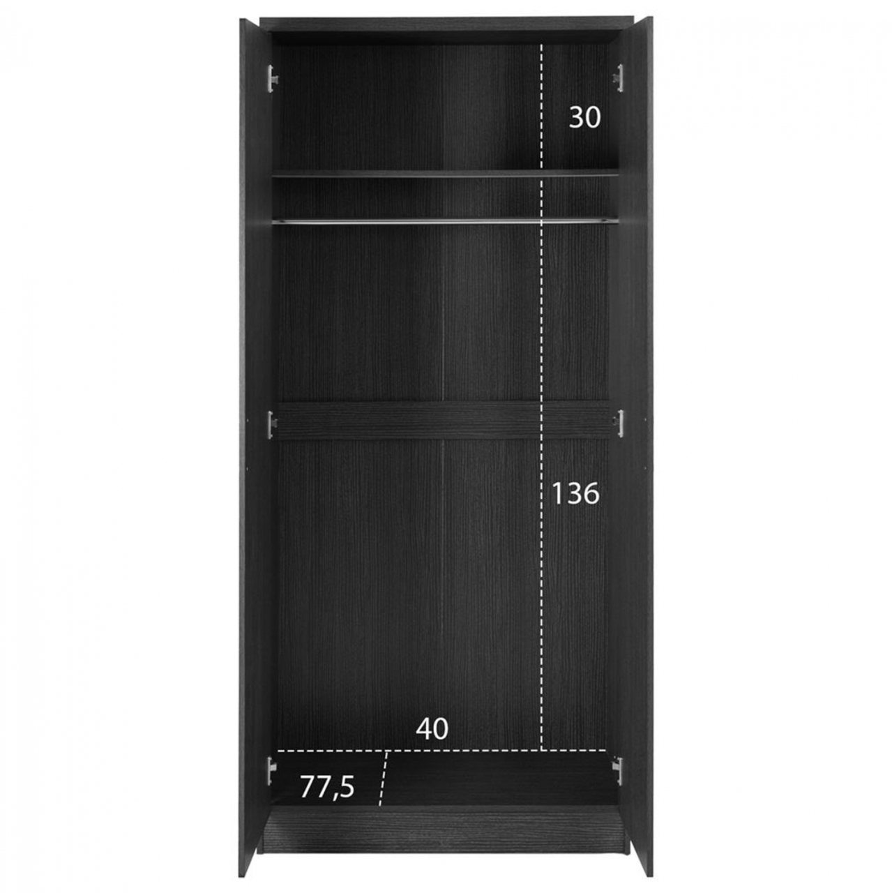 Wardrobe 2 Door Zebrano HM368.01 80x43x181 [3]